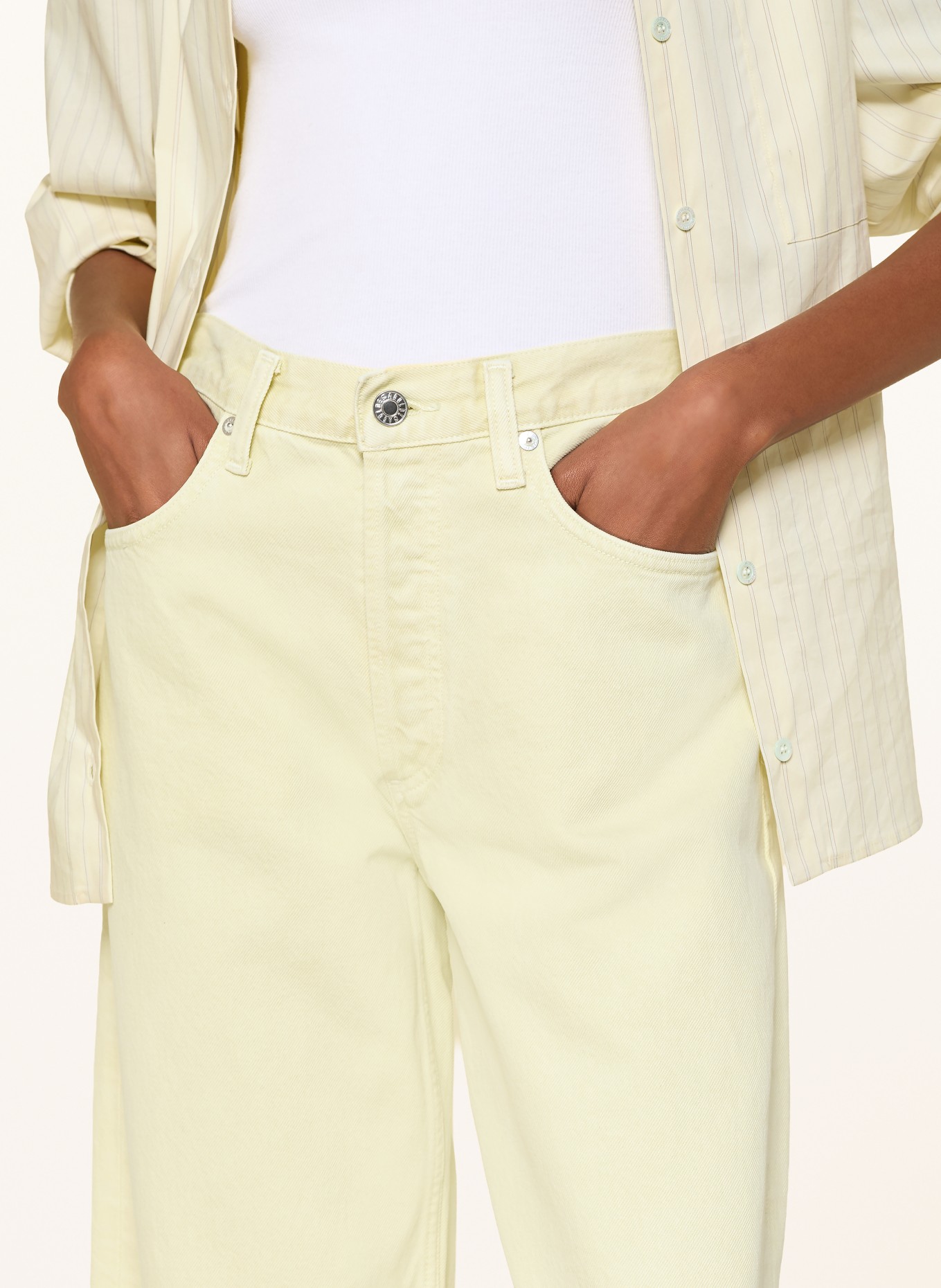 AGOLDE Wide Leg Jeans ARC: lemon zest lt faded yellow hi