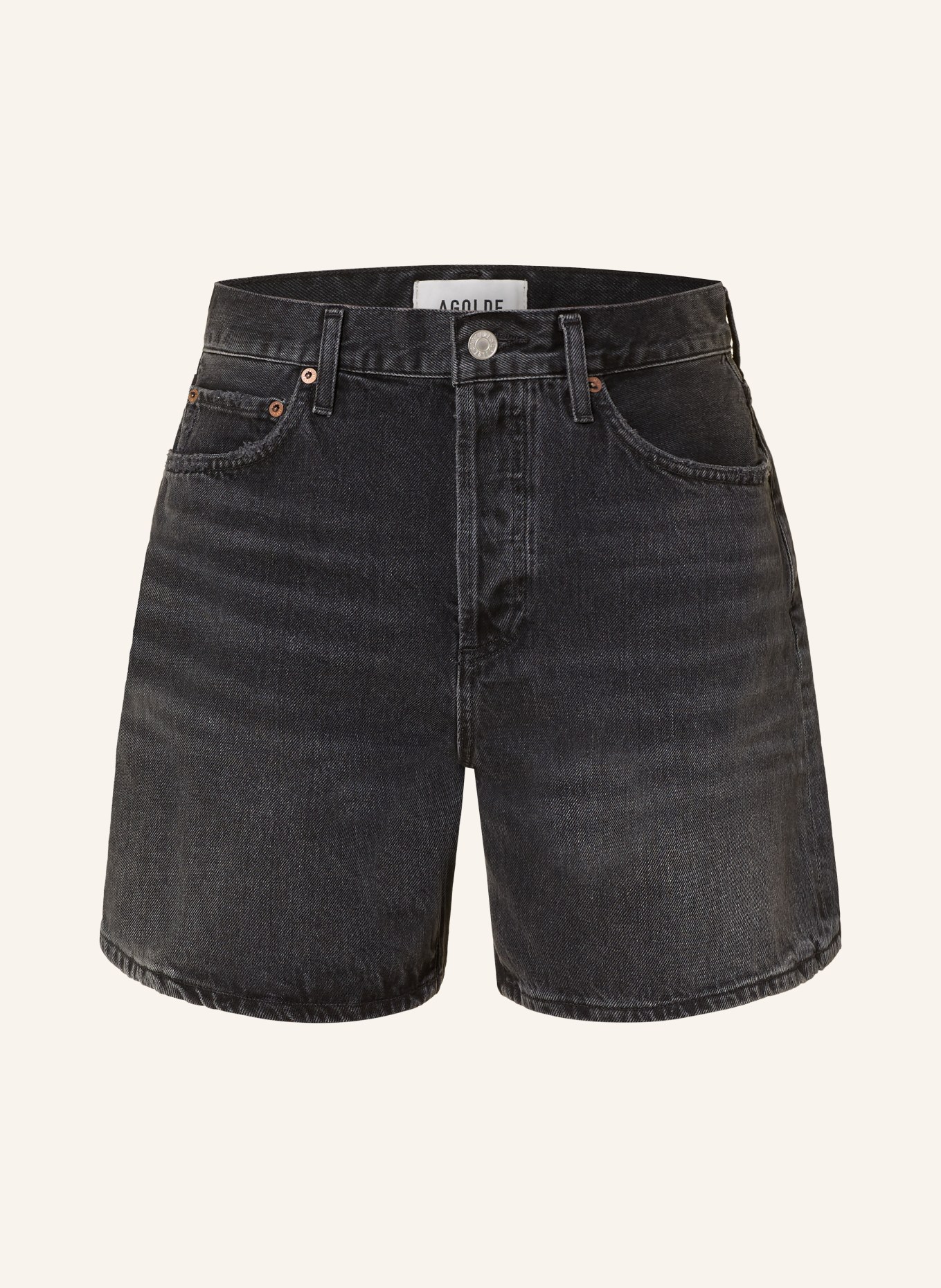 AGOLDE Jeansshorts: hitch blk w/ finished hem