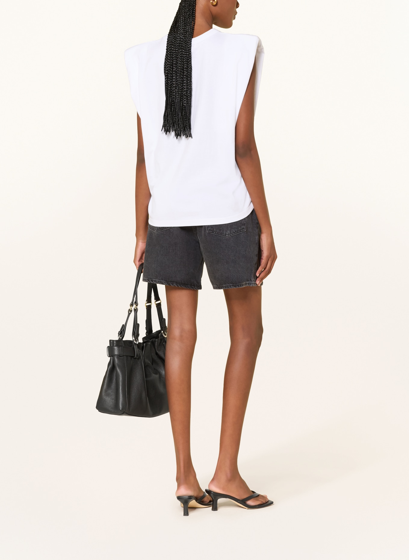 AGOLDE Jeansshorts: hitch blk w/ finished hem