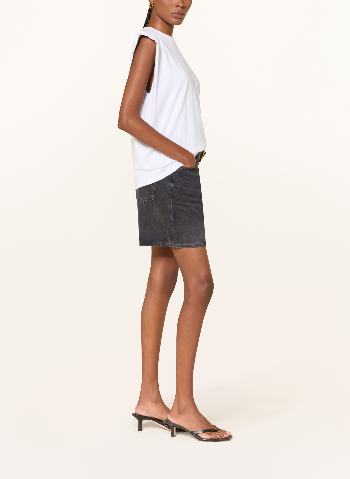 AGOLDE Jeansshorts: hitch blk w/ finished hem