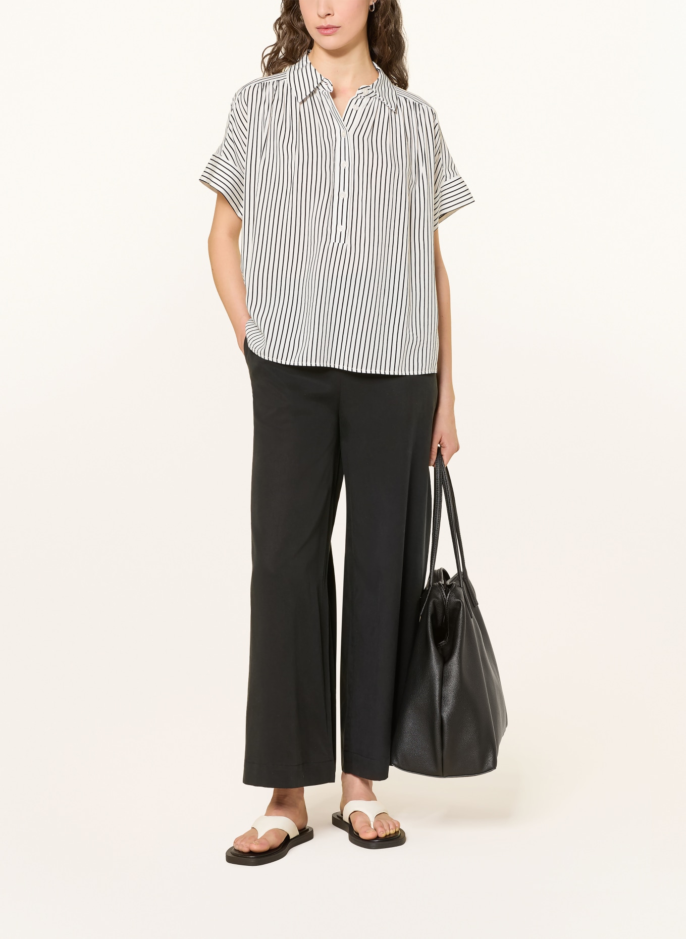 someday Koszulka z dekoltem w serek ZAFINE: BIAŁY / CZARNY