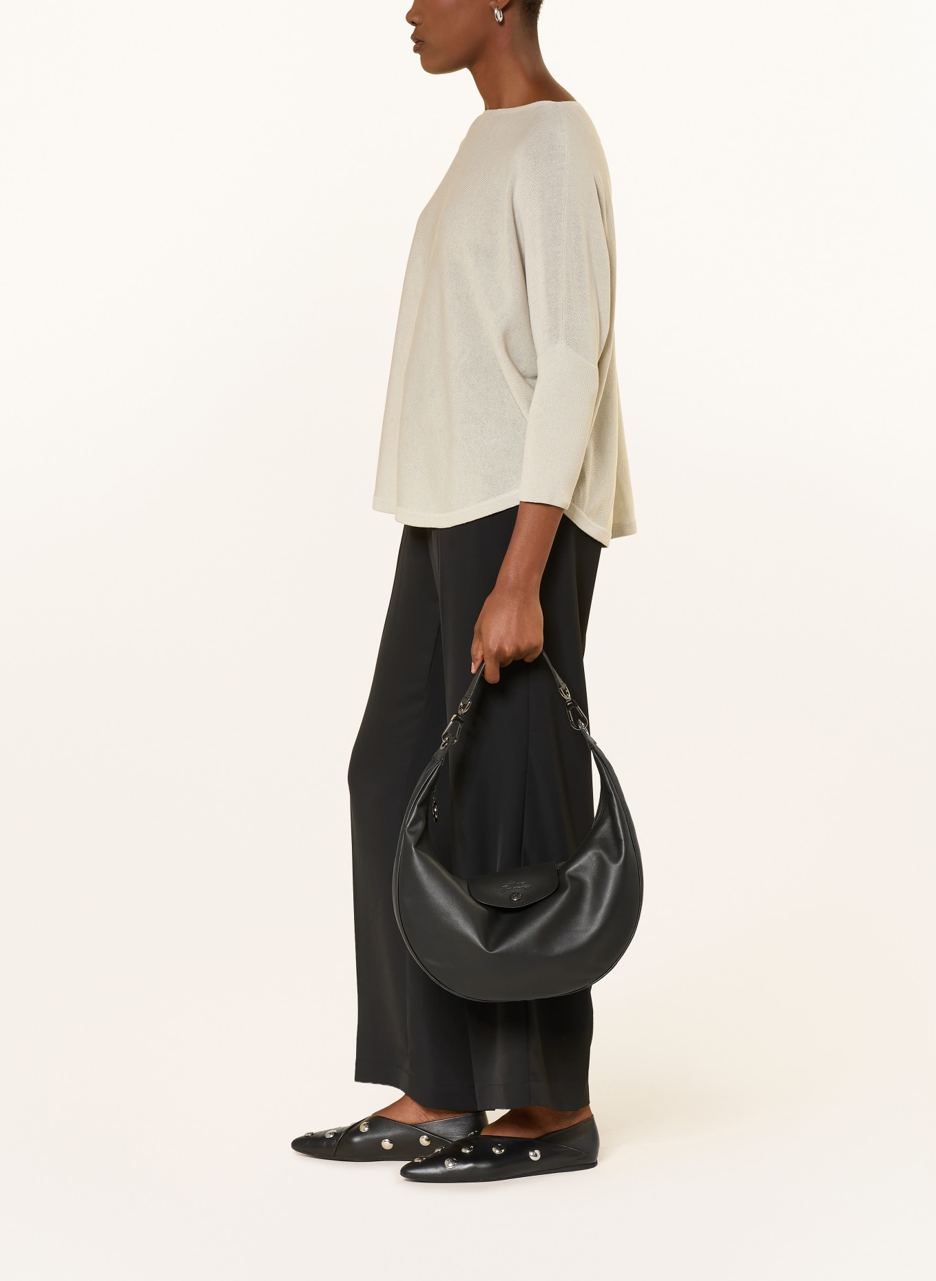 someday Spodnie z elastyczną talią CEVIL EASE: CZARNY