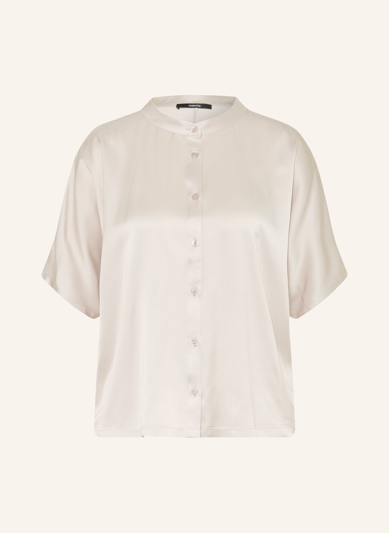 someday Blůza KENSI z kombinace materiálů: SVĚTLE ŠEDÁ