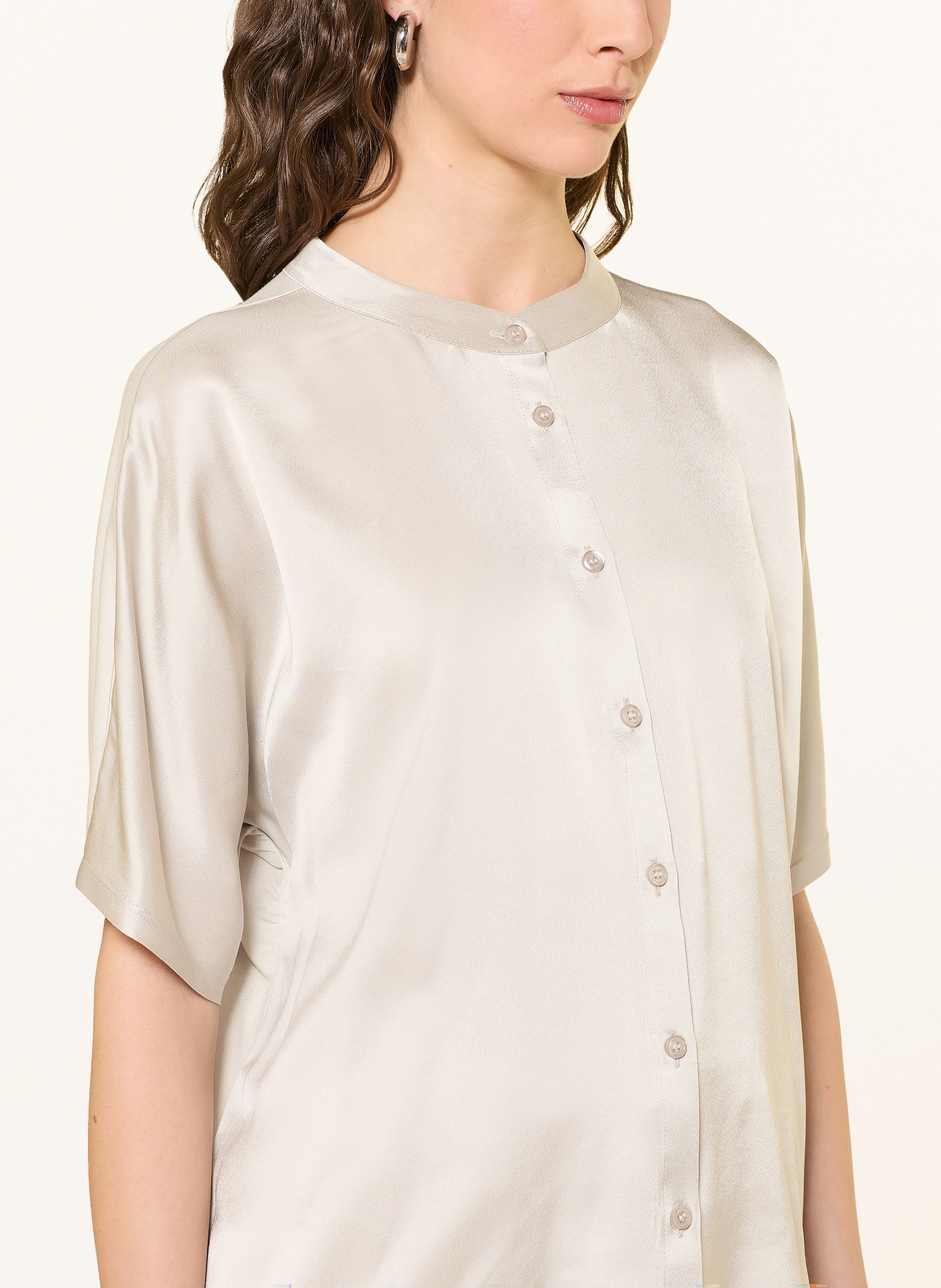 someday Blůza KENSI z kombinace materiálů: SVĚTLE ŠEDÁ