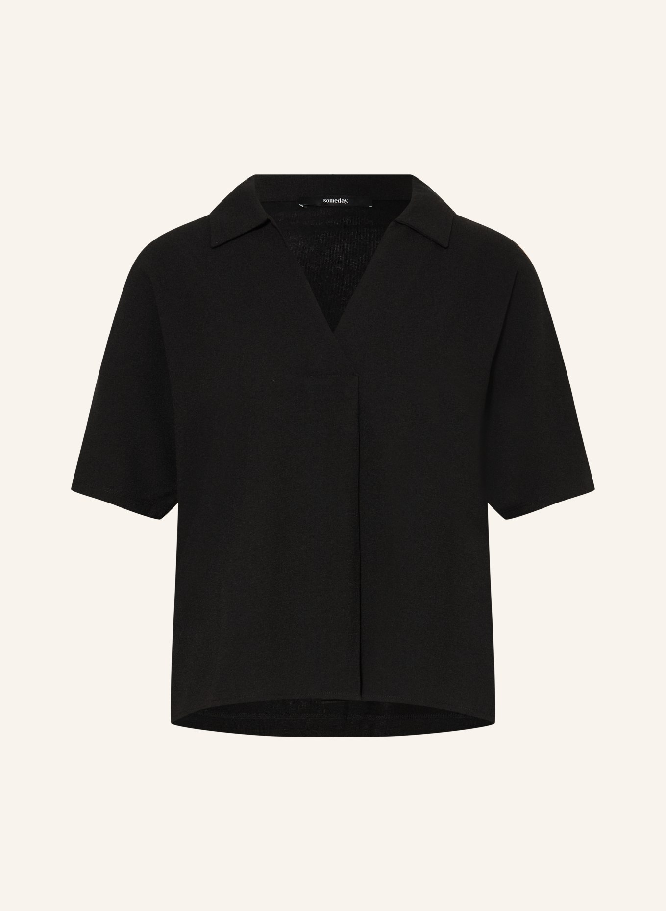 someday Blusenshirt KELIANE im Materialmix: SCHWARZ