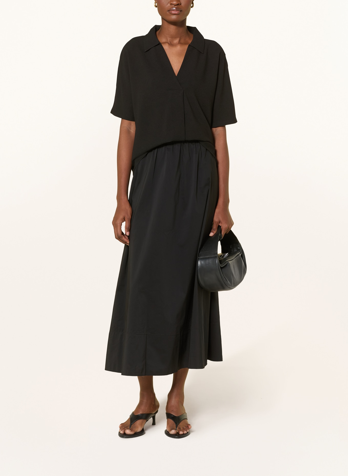 someday Blusenshirt KELIANE im Materialmix: SCHWARZ