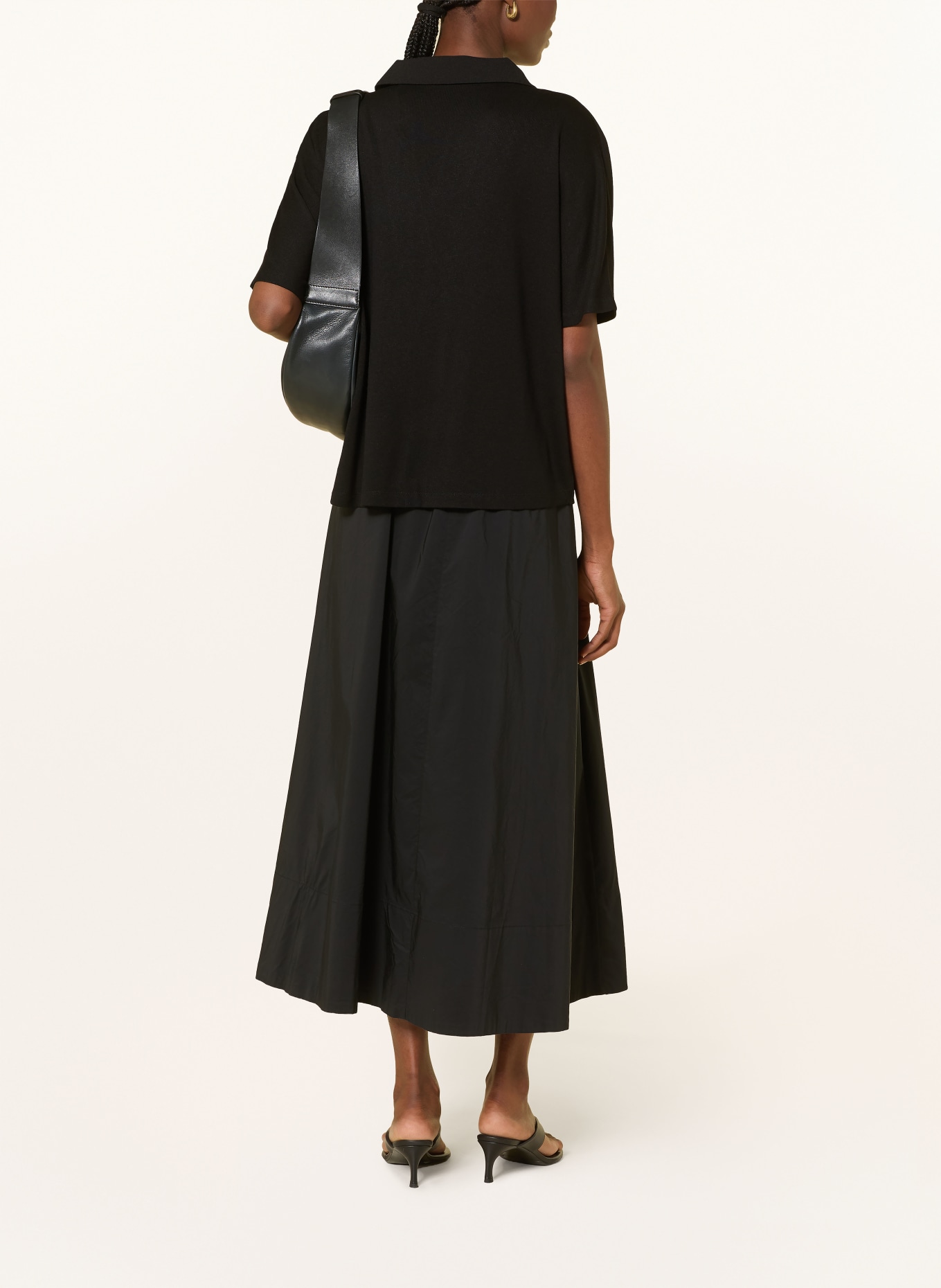 someday Blusenshirt KELIANE im Materialmix: SCHWARZ