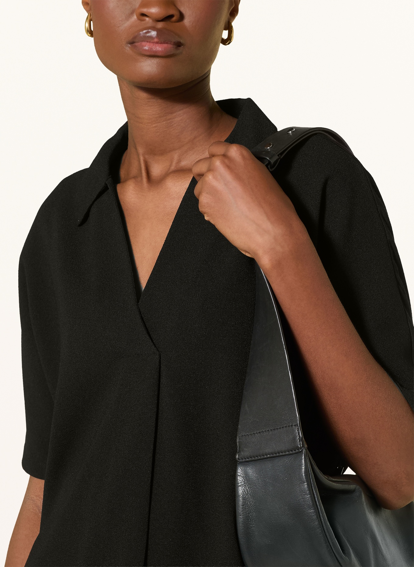 someday Blusenshirt KELIANE im Materialmix: SCHWARZ