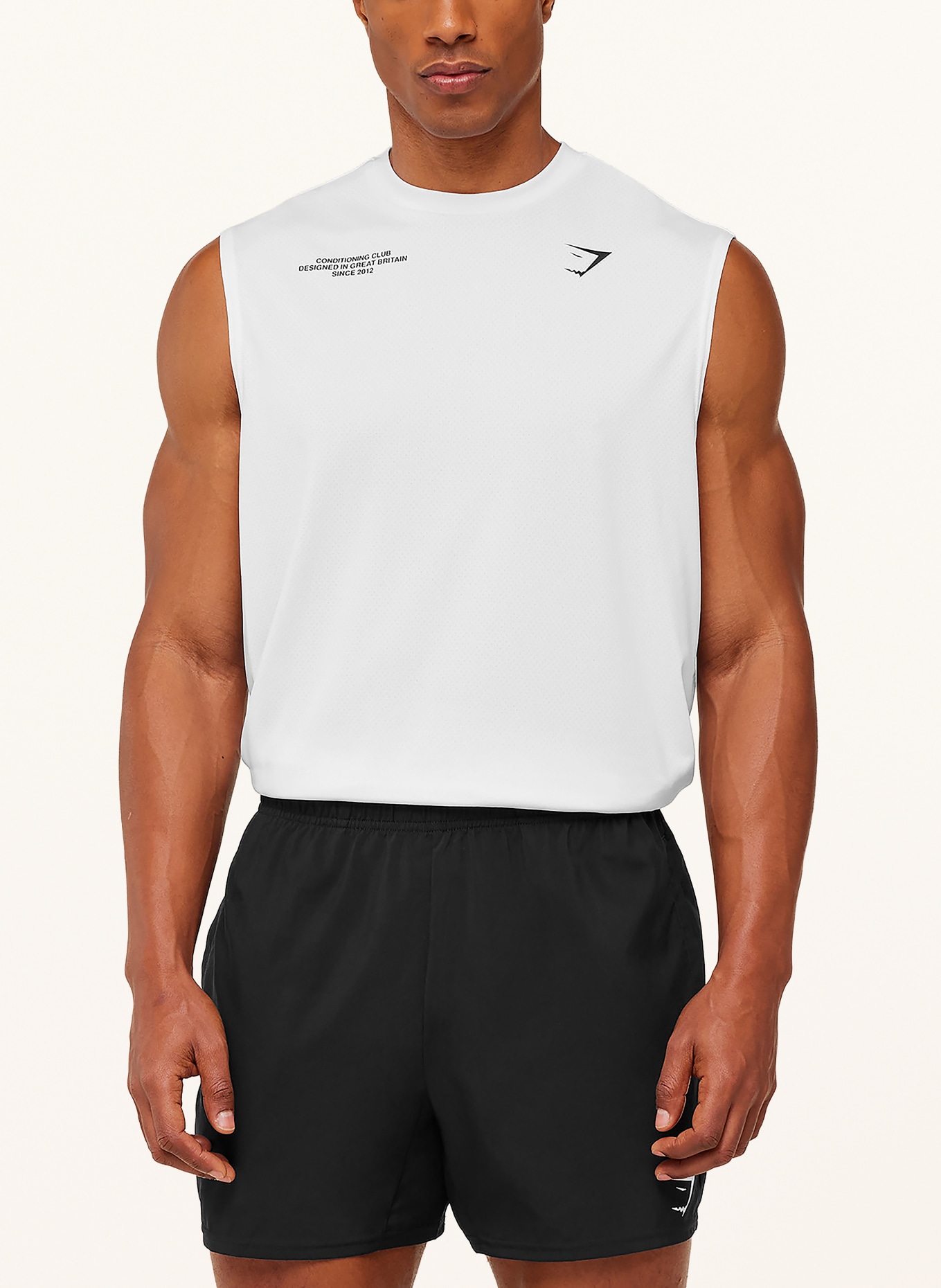 GYMSHARK Tank Top CONDITIONING: WEISS / SCHWARZ