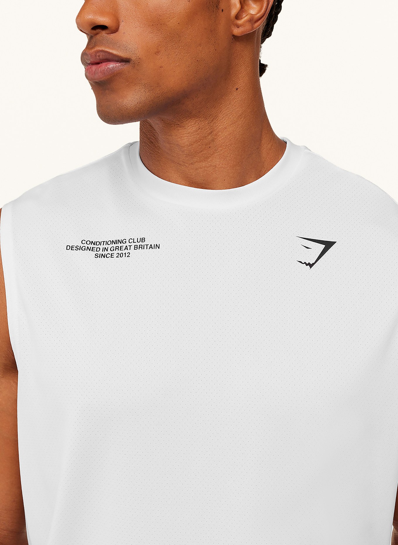 GYMSHARK Tank Top CONDITIONING: WEISS / SCHWARZ