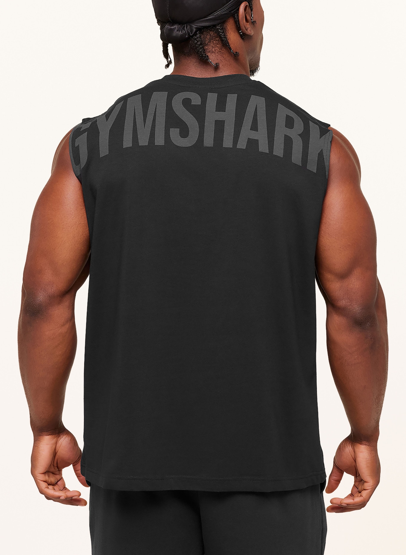 GYMSHARK Tanktop POWER: SCHWARZ / DUNKELGRAU