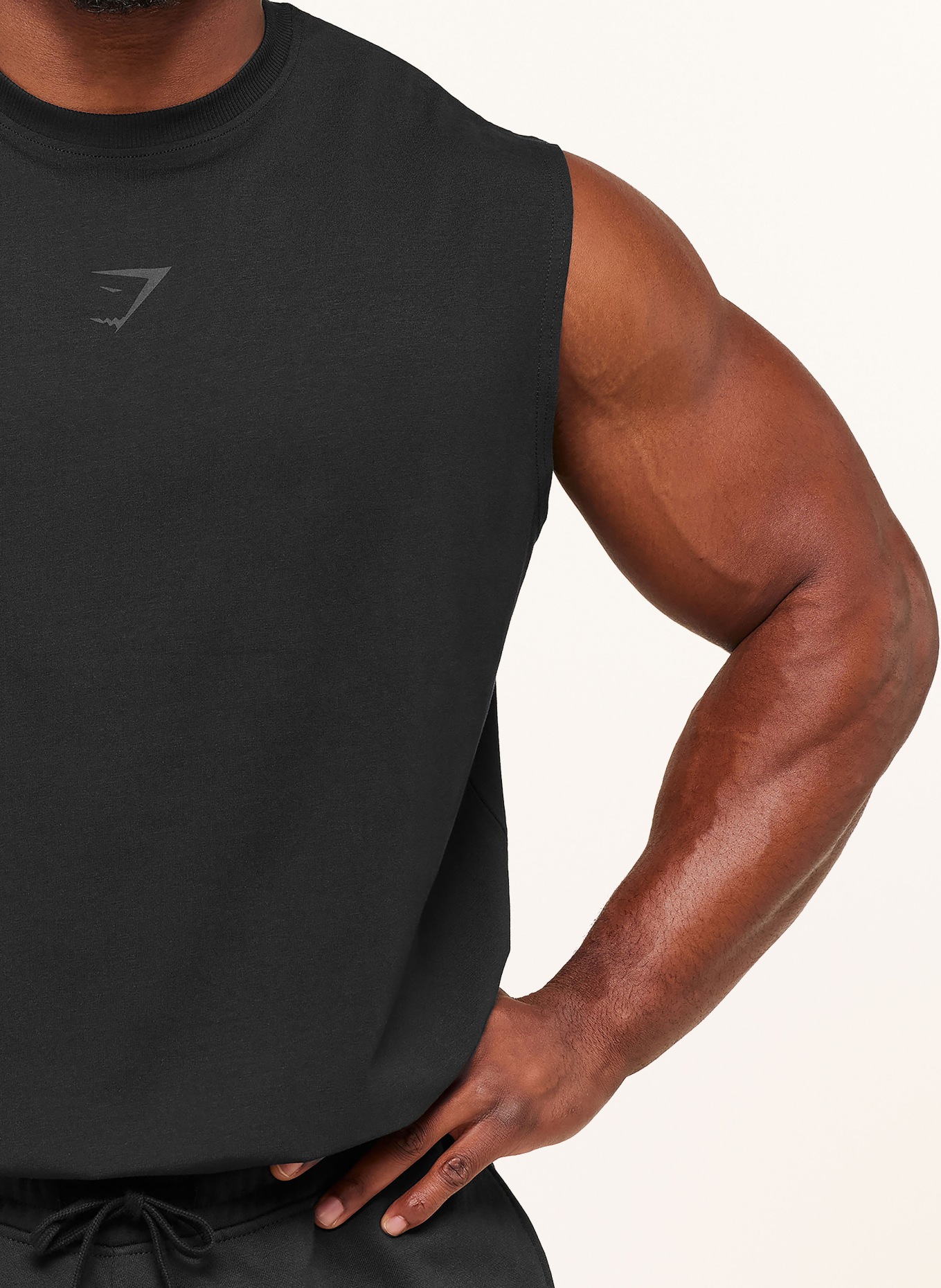 GYMSHARK Tanktop POWER: SCHWARZ / DUNKELGRAU