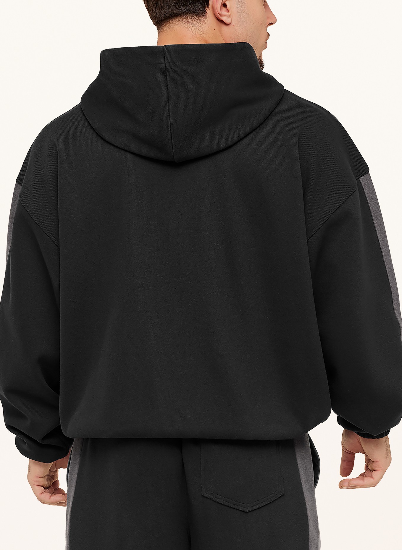 GYMSHARK Oversized-Sweatjacke: SCHWARZ / DUNKELGRAU