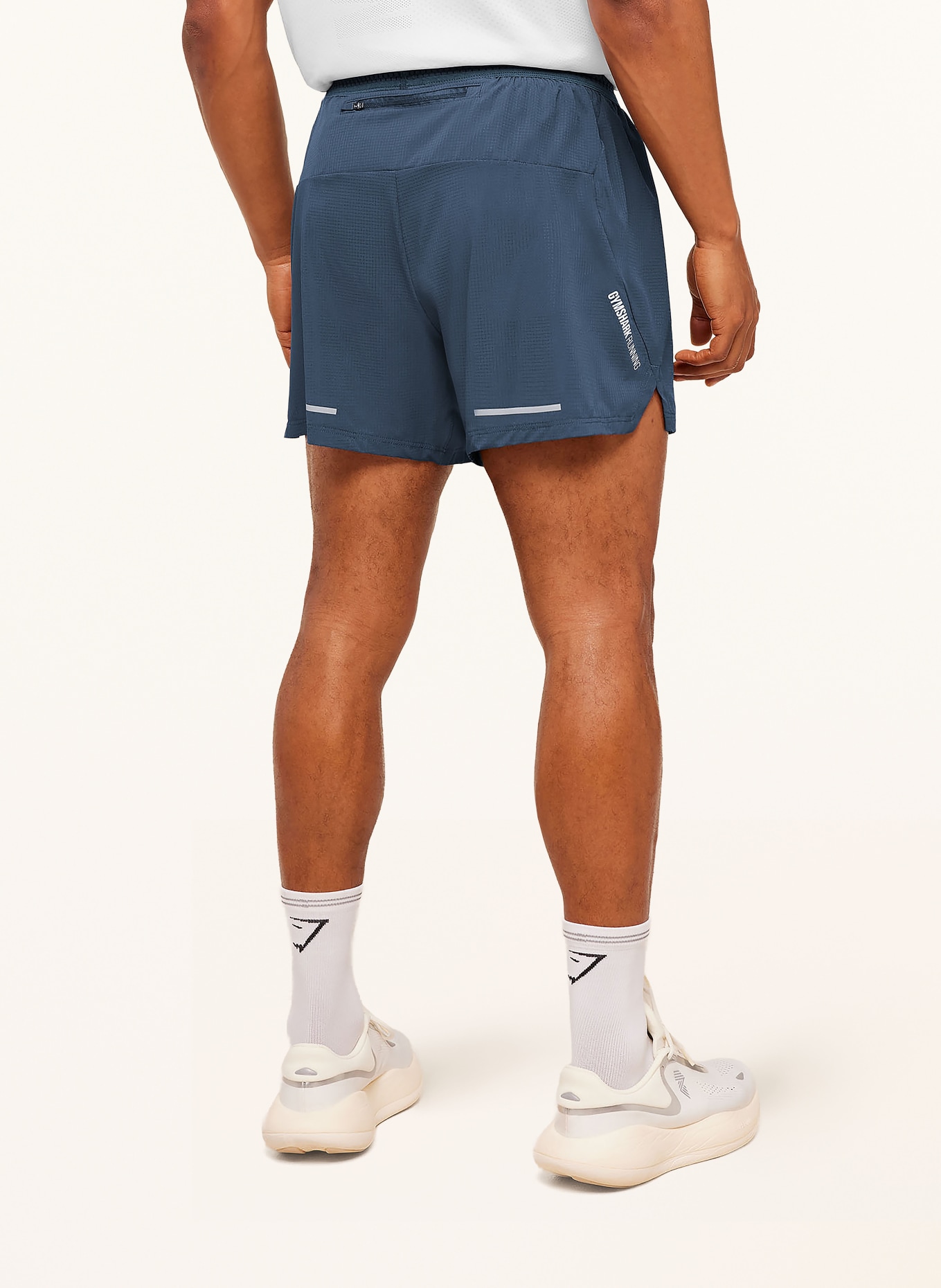 GYMSHARK Short de course 2 en 1 BETTER LEVEL: BLEU / BLANC