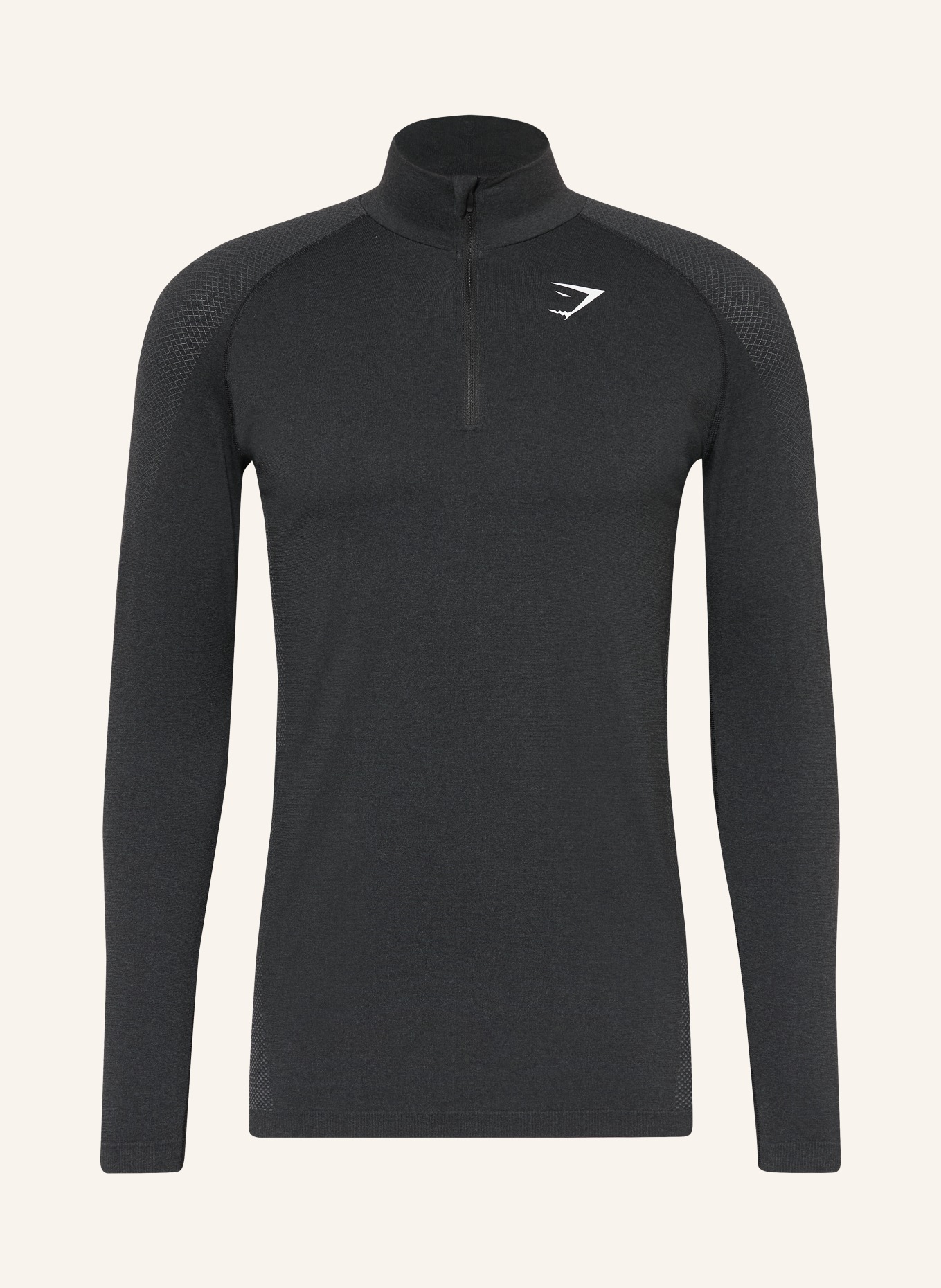GYMSHARK Longsleeve VITAL SEAMLESS: SCHWARZ / WEISS