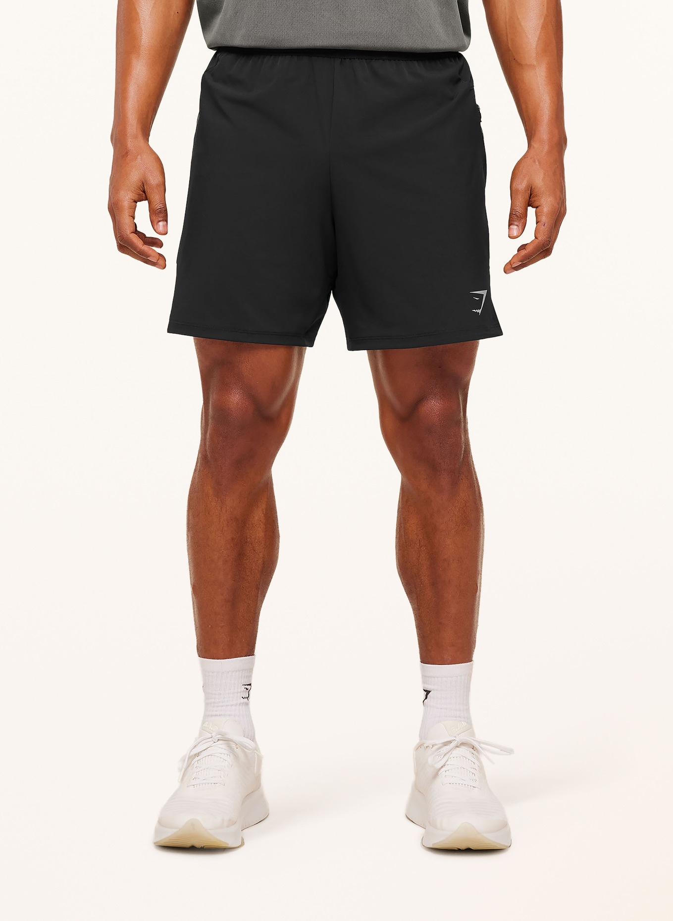 GYMSHARK Trainingsshorts HYBRID: SCHWARZ
