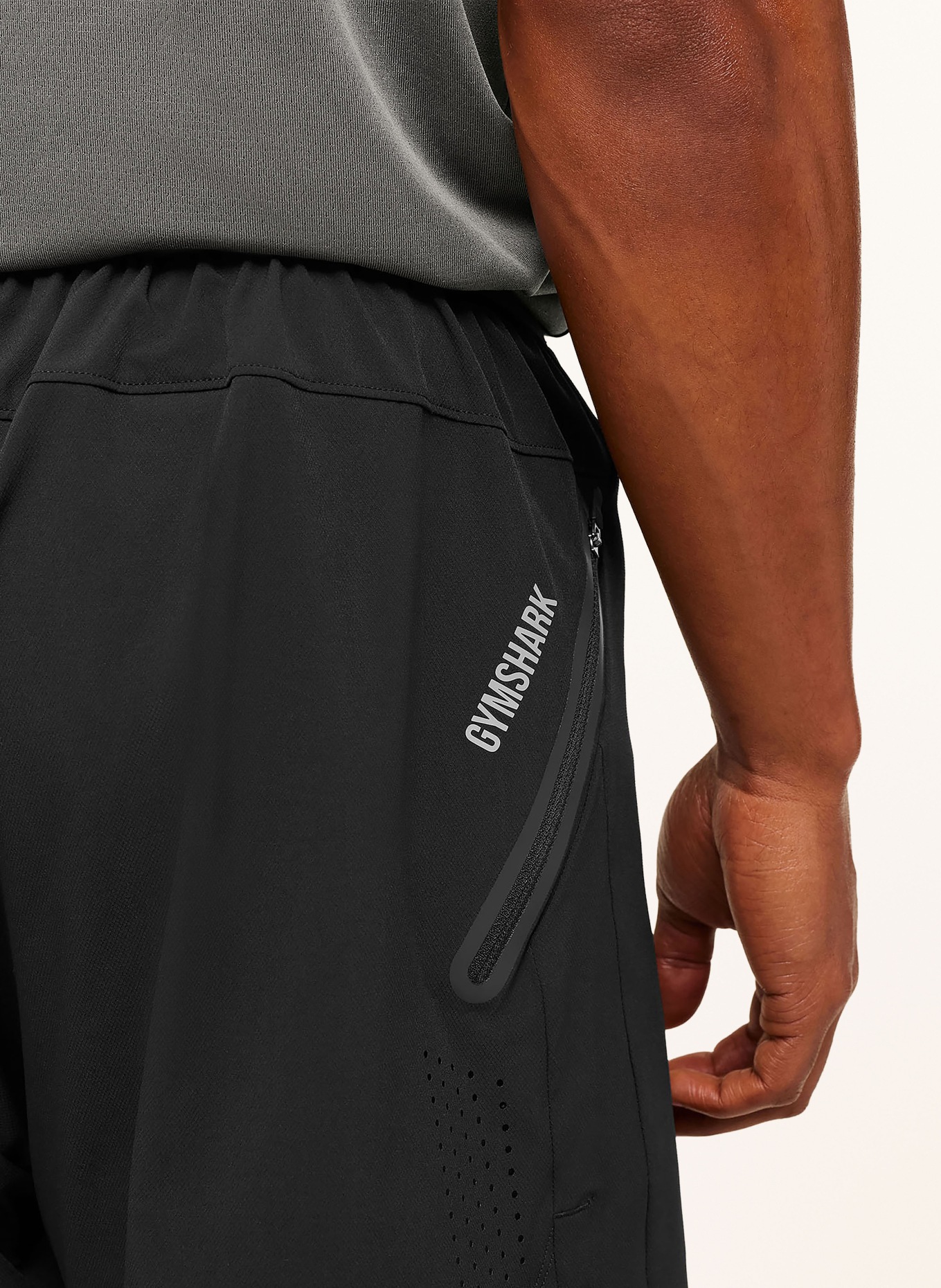 GYMSHARK Trainingsshorts HYBRID: SCHWARZ