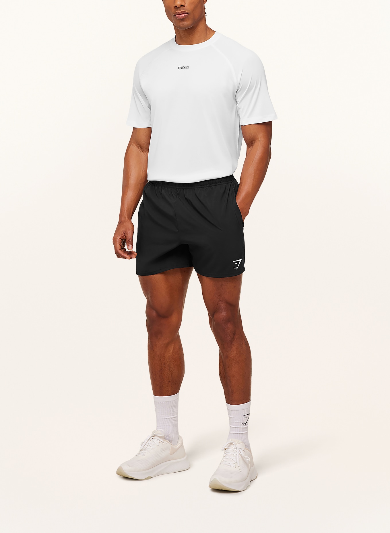 GYMSHARK T-Shirt GOOD LEVEL: WEISS / SCHWARZ