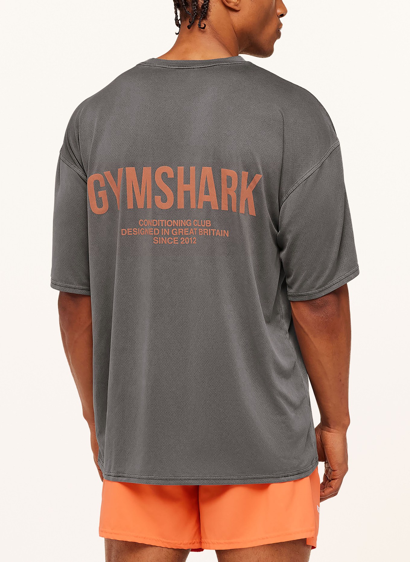 GYMSHARK T-Shirt CONDITIONING CLUB aus Mesh: GRAU