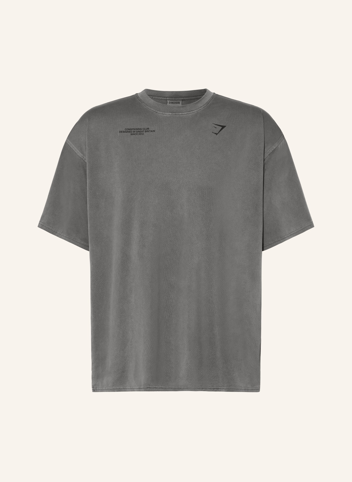 GYMSHARK T-Shirt CONDITIONING CLUB aus Mesh: DUNKELGRAU / SCHWARZ