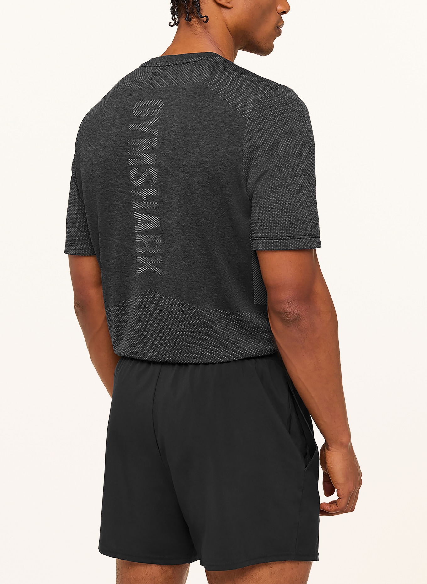GYMSHARK T-Shirt LIGHTWEIGHT REG SEAMLESS: SCHWARZ / GRAU / WEISS