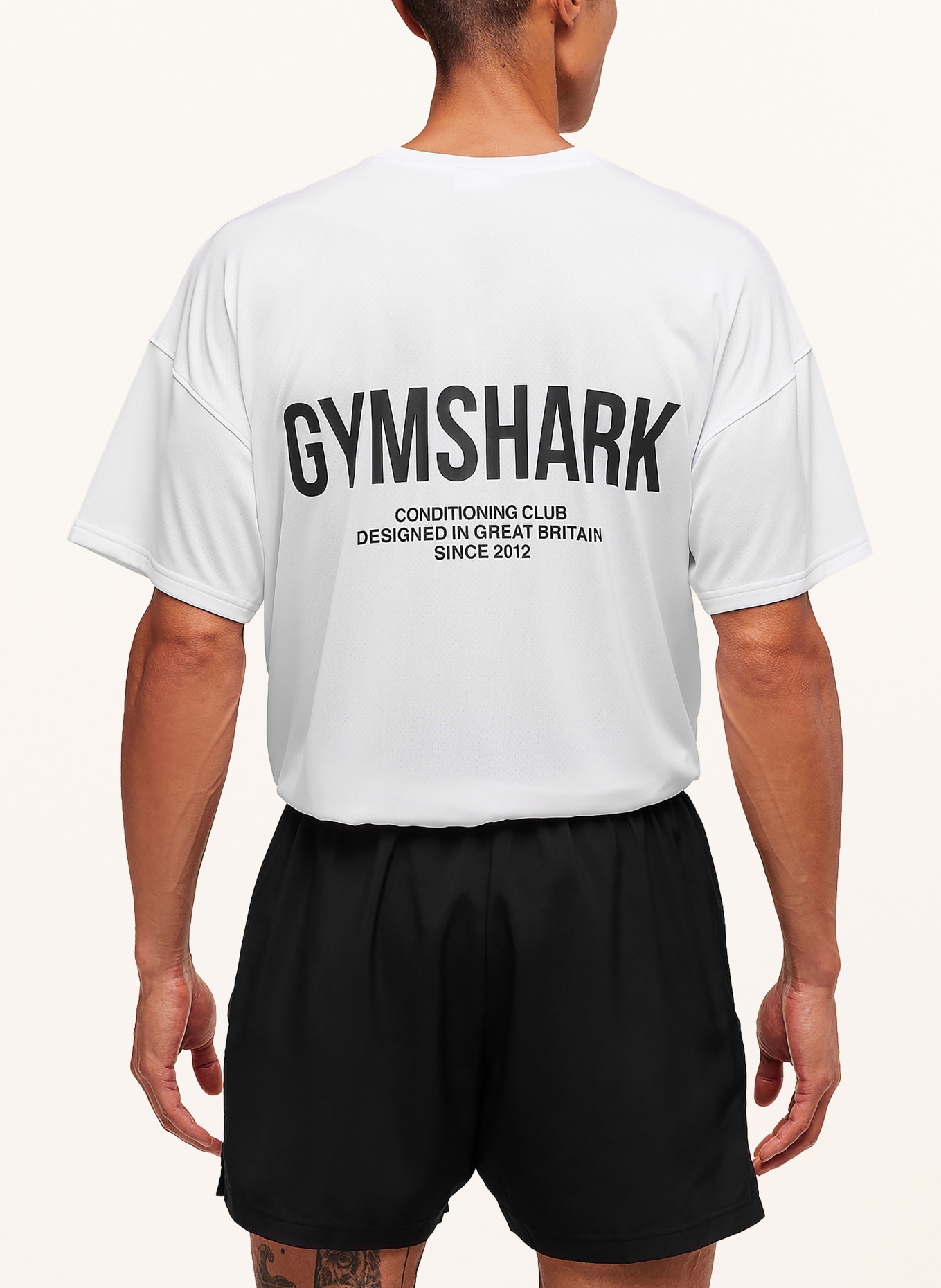 GYMSHARK T-Shirt CONDITIONING CLUB: WEISS / SCHWARZ