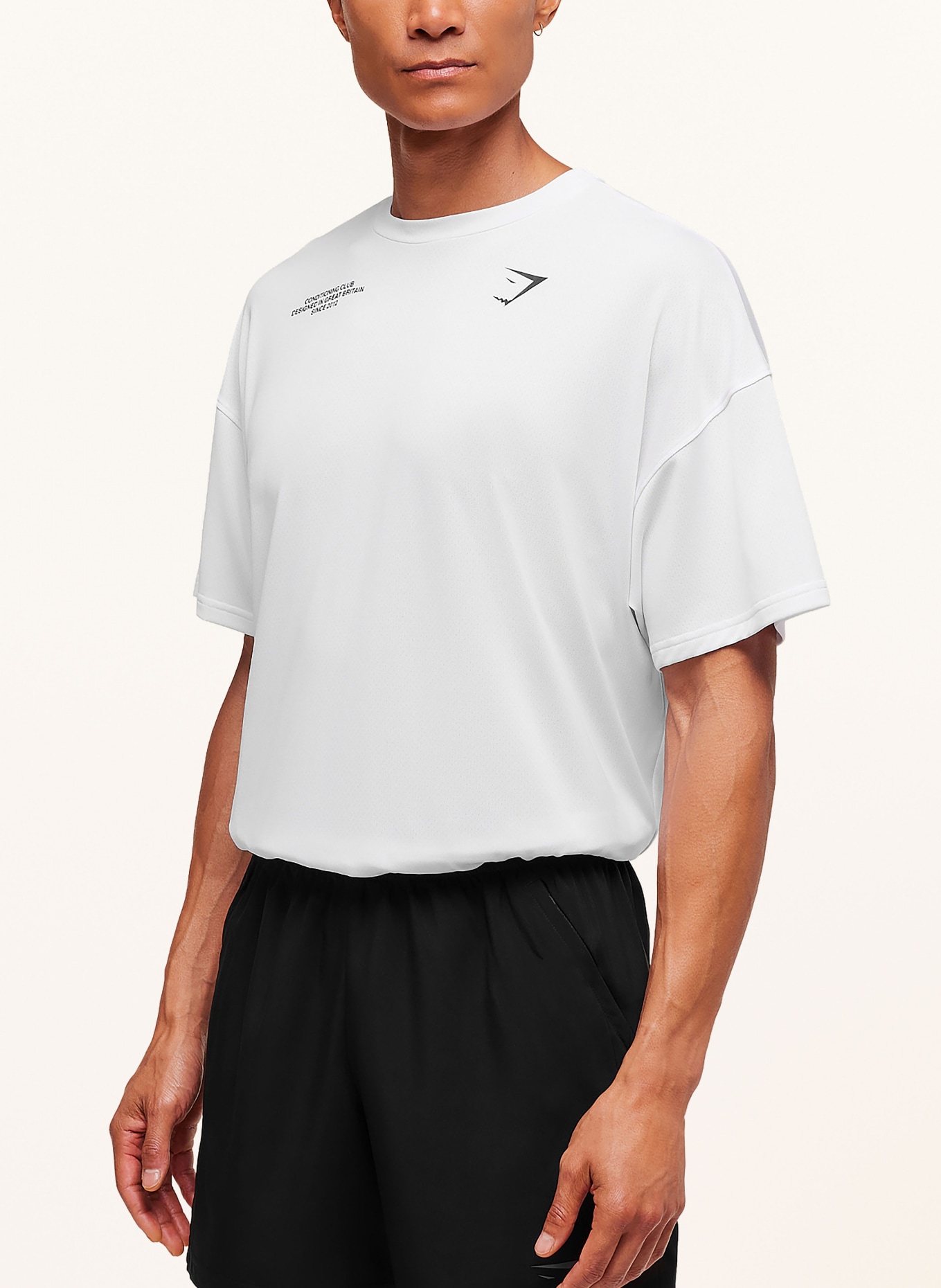 GYMSHARK T-Shirt CONDITIONING CLUB: WEISS / SCHWARZ