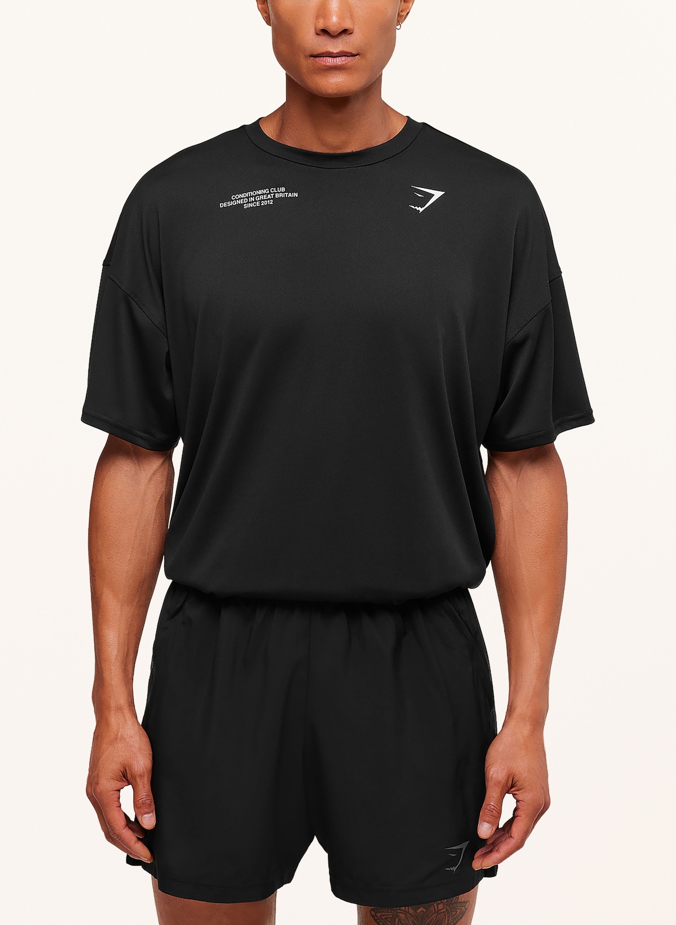 GYMSHARK T-Shirt CONDITIONING CLUB: SCHWARZ / WEISS