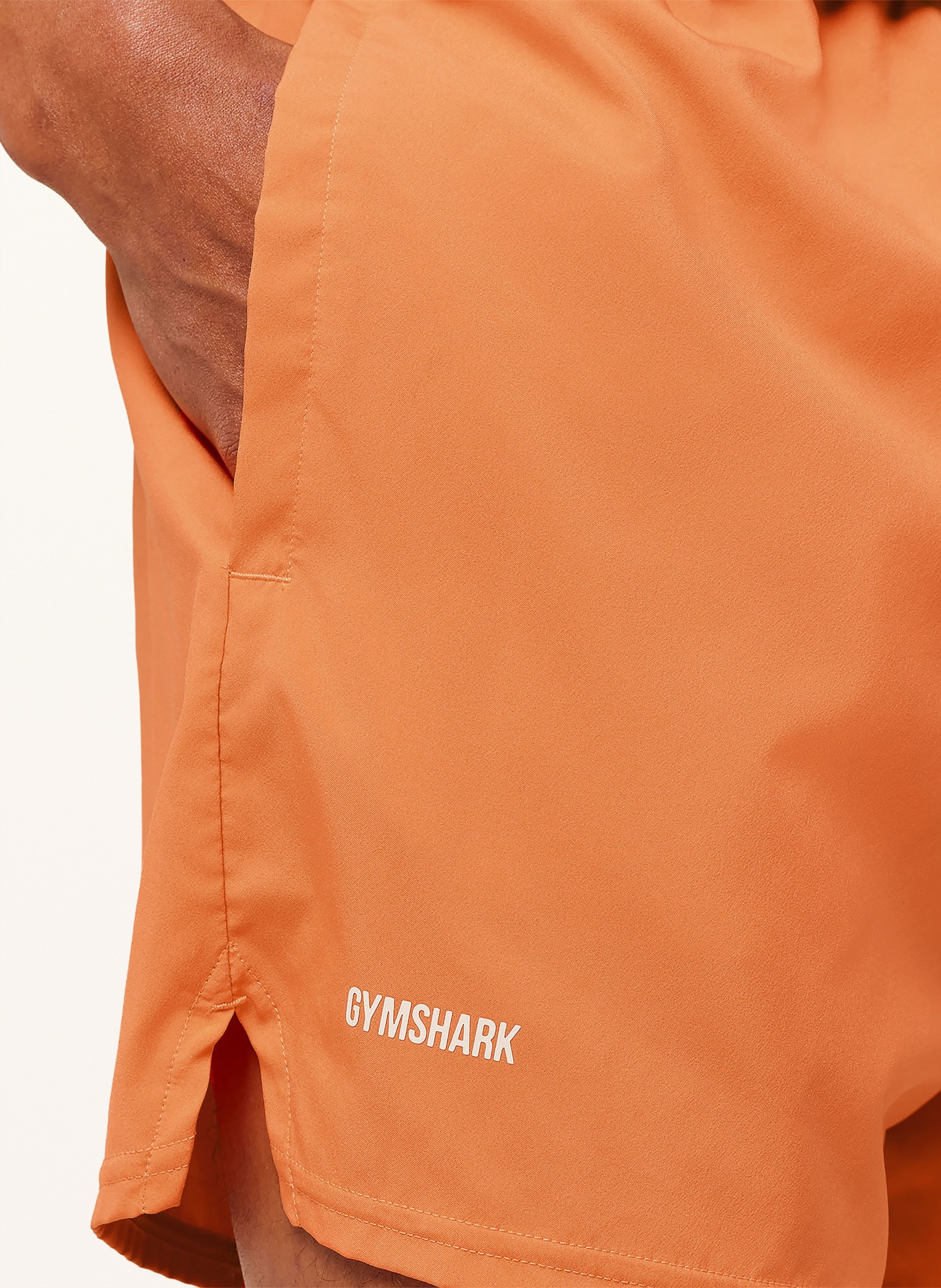 GYMSHARK Trainingsshorts TRAIN 5": ORANGE / WEISS / SCHWARZ