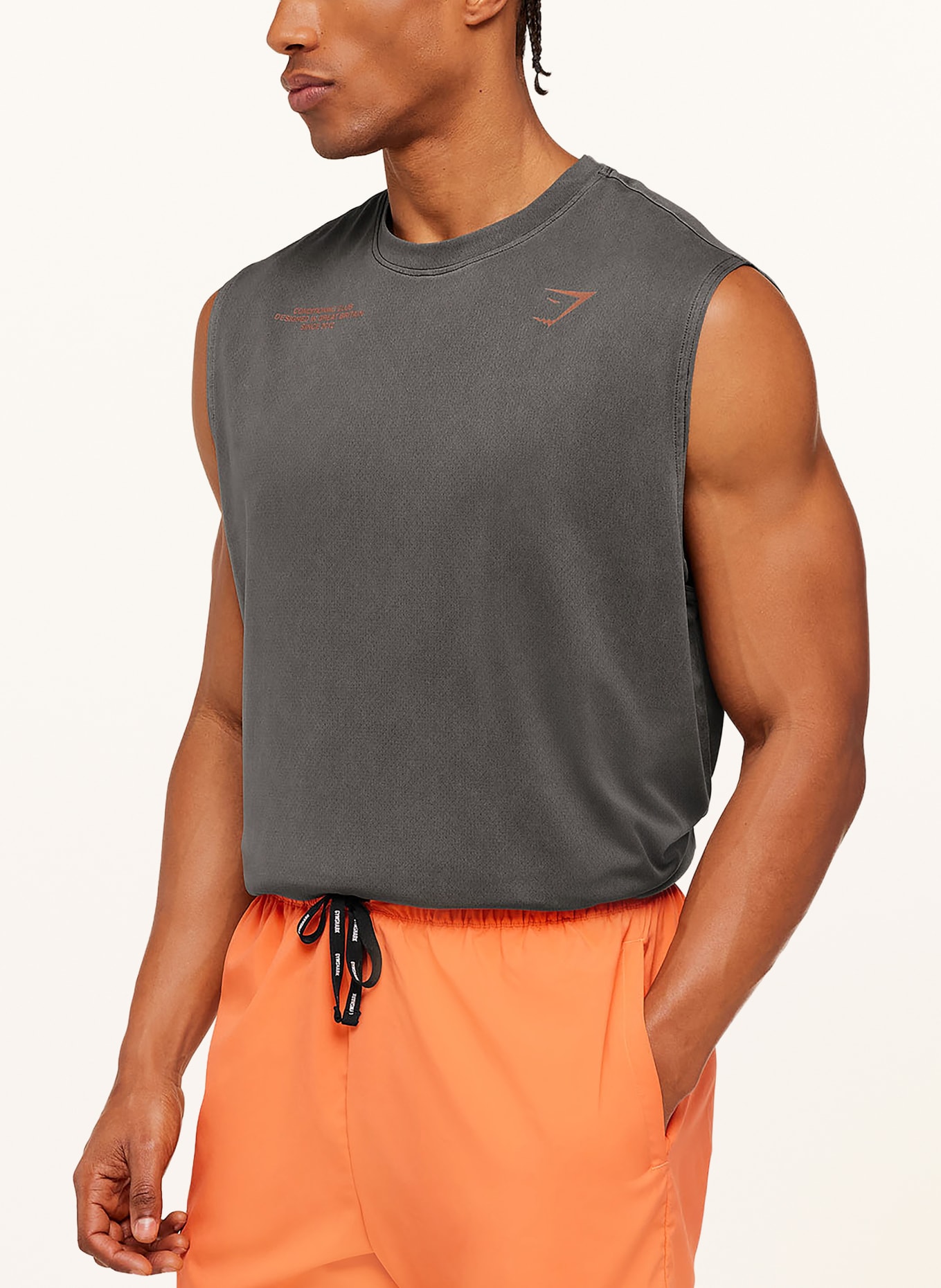 GYMSHARK Tanktop CONDITIONING CLUB WASHED: DUNKELGRAU