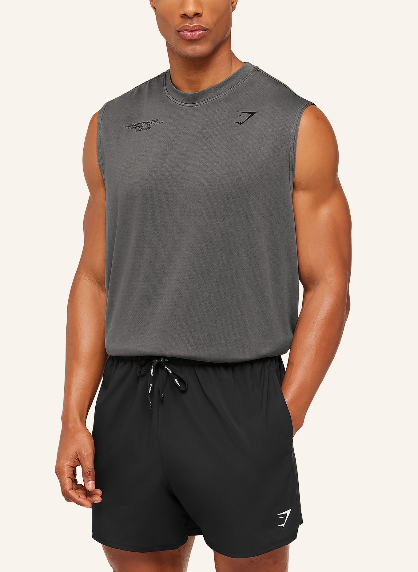 GYMSHARK Tanktop CONDITIONING CLUB WASHED: GRAU
