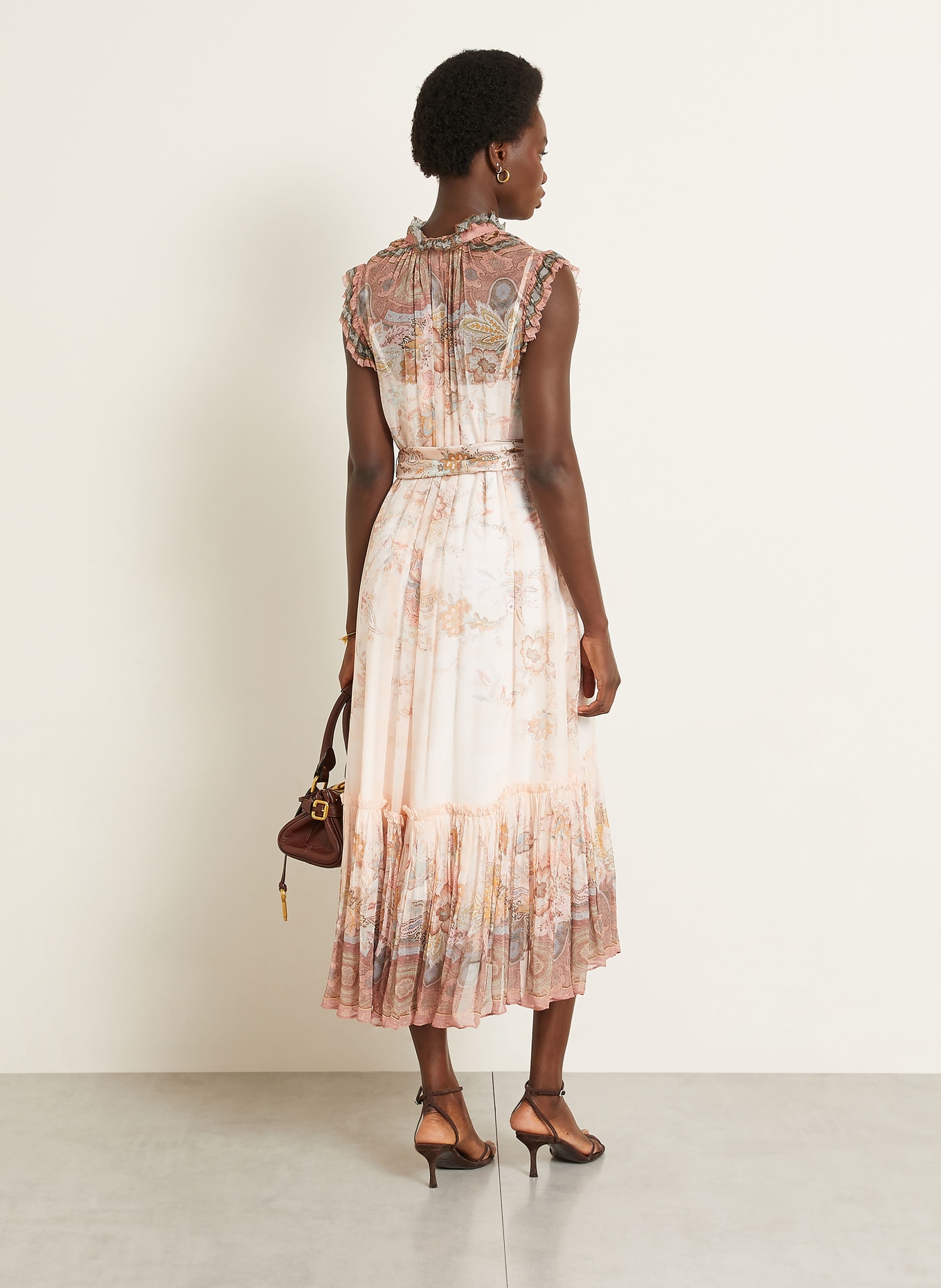 ZIMMERMANN Robe de cocktail ALCHEMY à volants: ROSE CLAIR / ROSÉ / BLEU FLUO