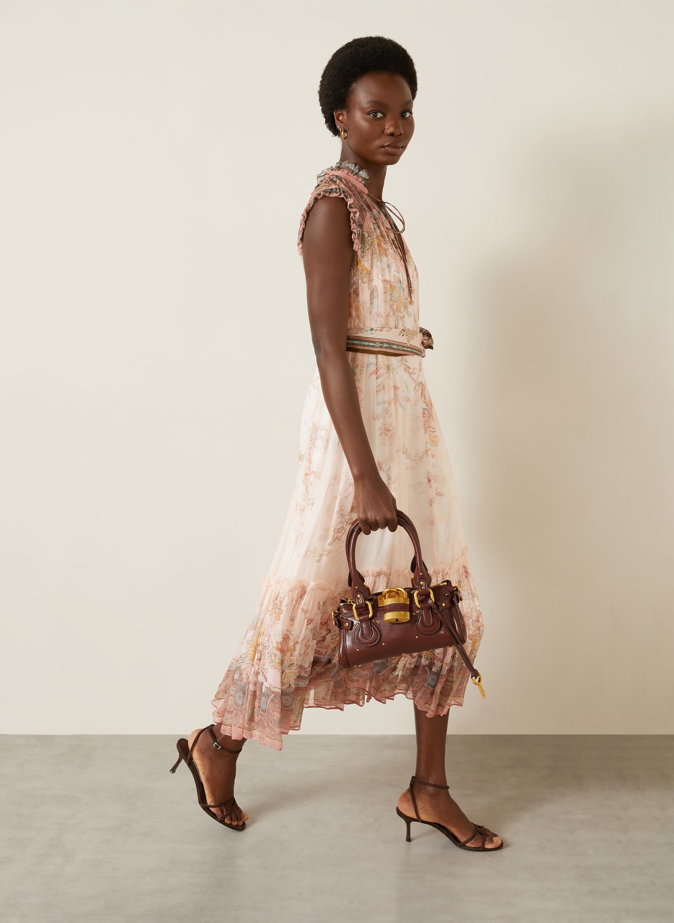 ZIMMERMANN Robe de cocktail ALCHEMY à volants: ROSE CLAIR / ROSÉ / BLEU FLUO