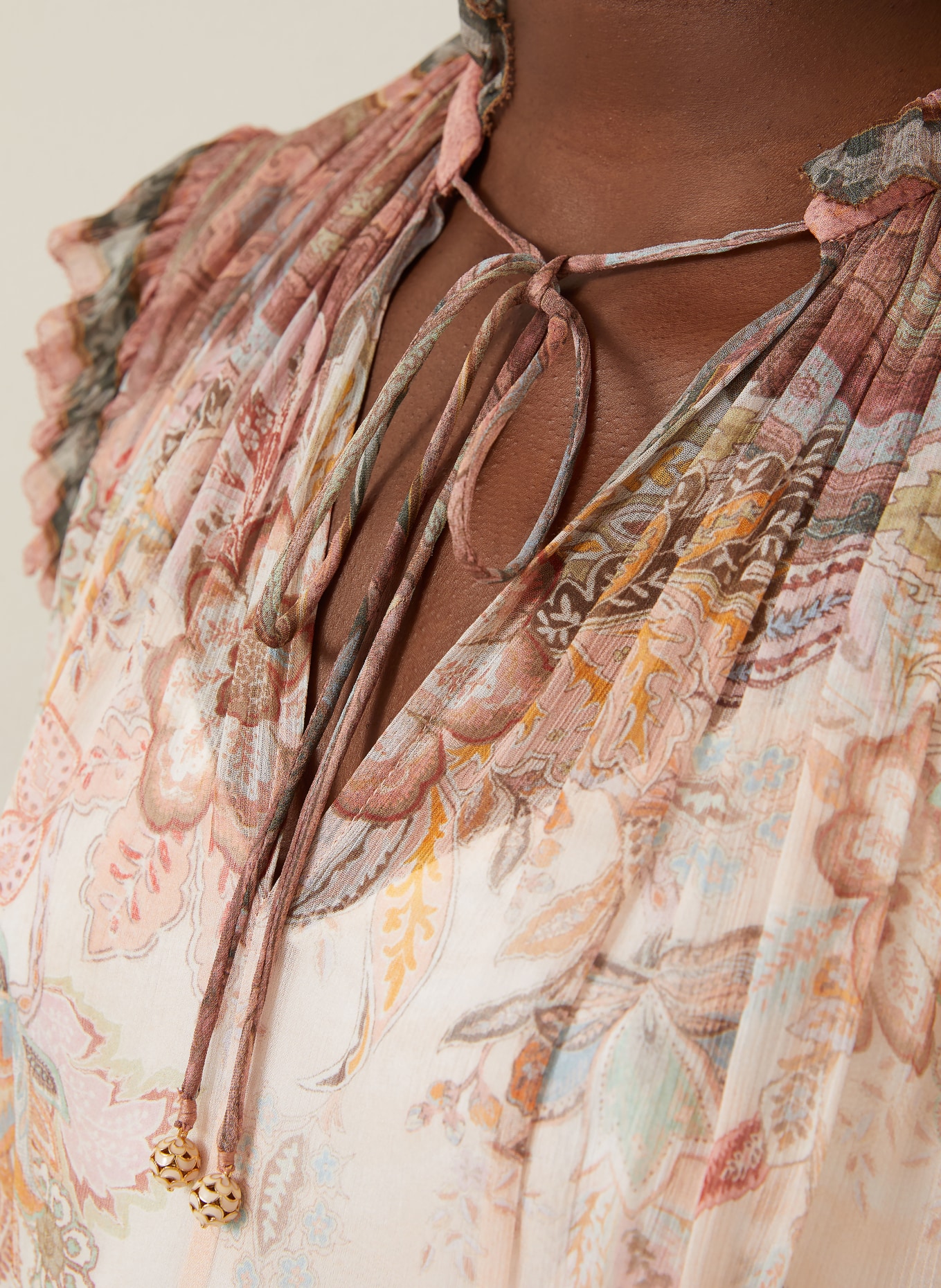 ZIMMERMANN Robe de cocktail ALCHEMY à volants: ROSE CLAIR / ROSÉ / BLEU FLUO