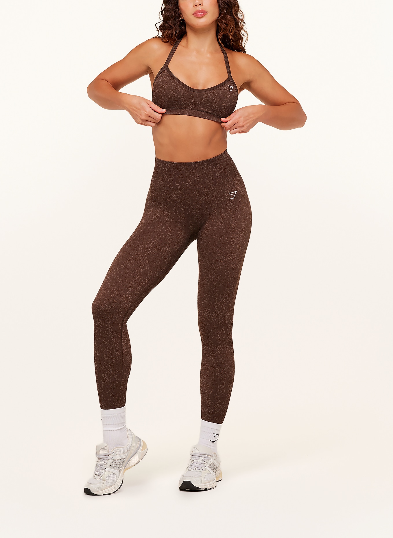 GYMSHARK Sport-BH ADAPT FLECK SPORTS: DUNKELBRAUN / BRAUN