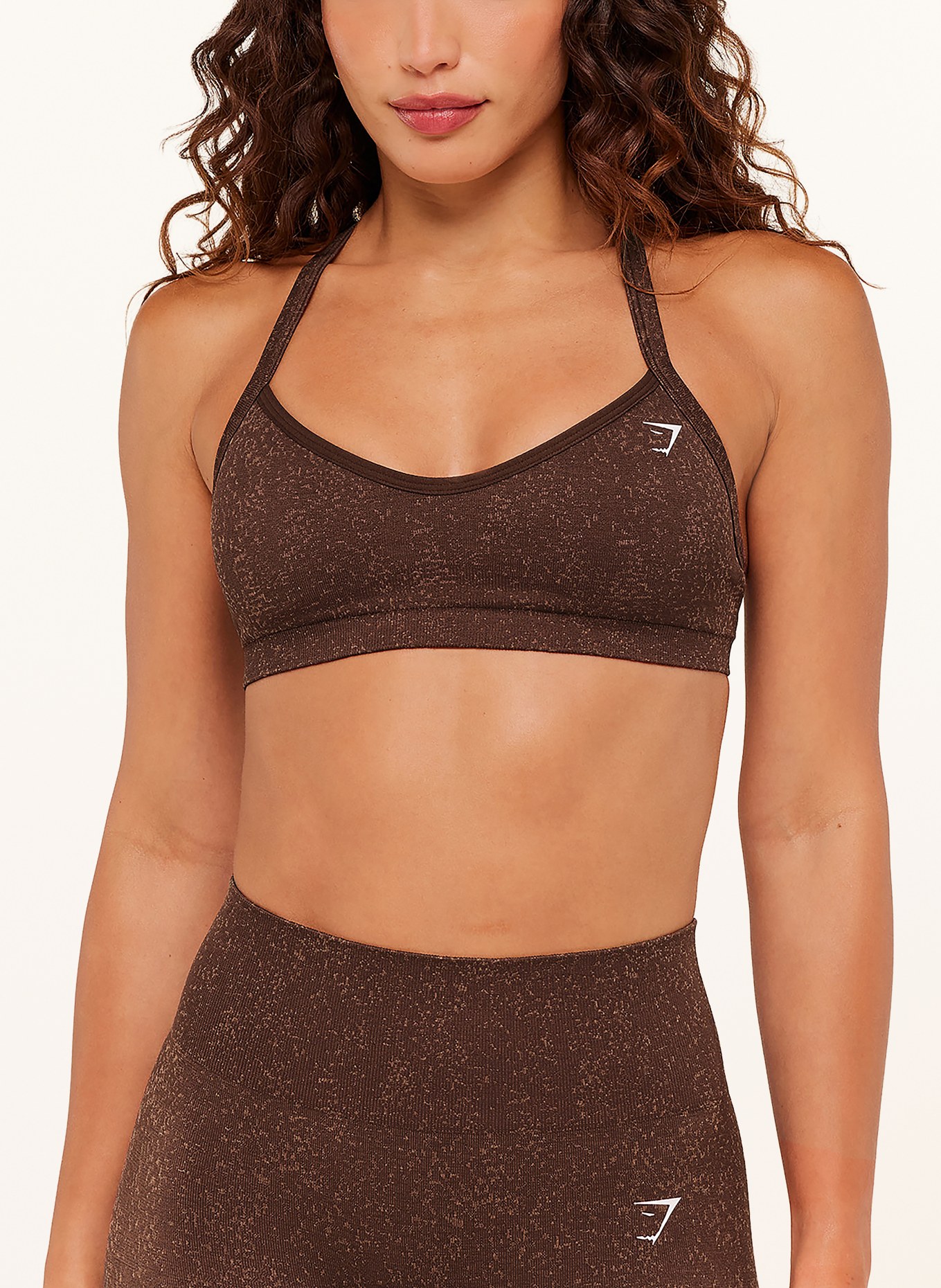 GYMSHARK Sport-BH ADAPT FLECK SPORTS: DUNKELBRAUN / BRAUN