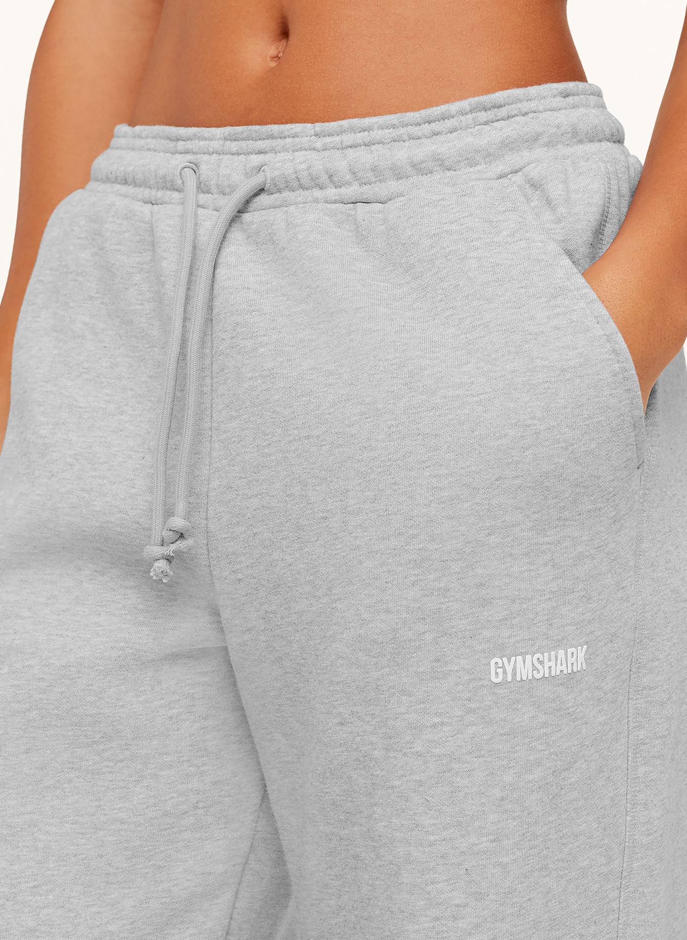 GYMSHARK Sweatpants COSY LUXE: GRAU / WEISS