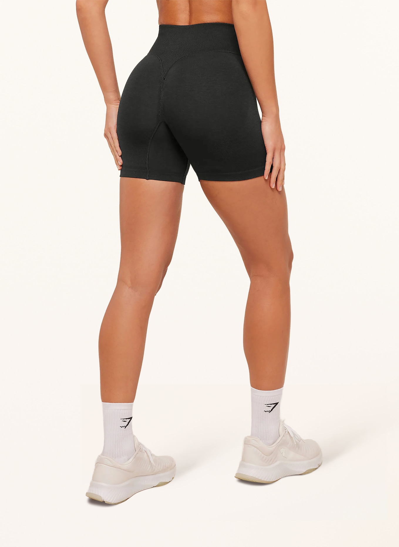 GYMSHARK Tights INTERVAL SEAMLESS: SCHWARZ