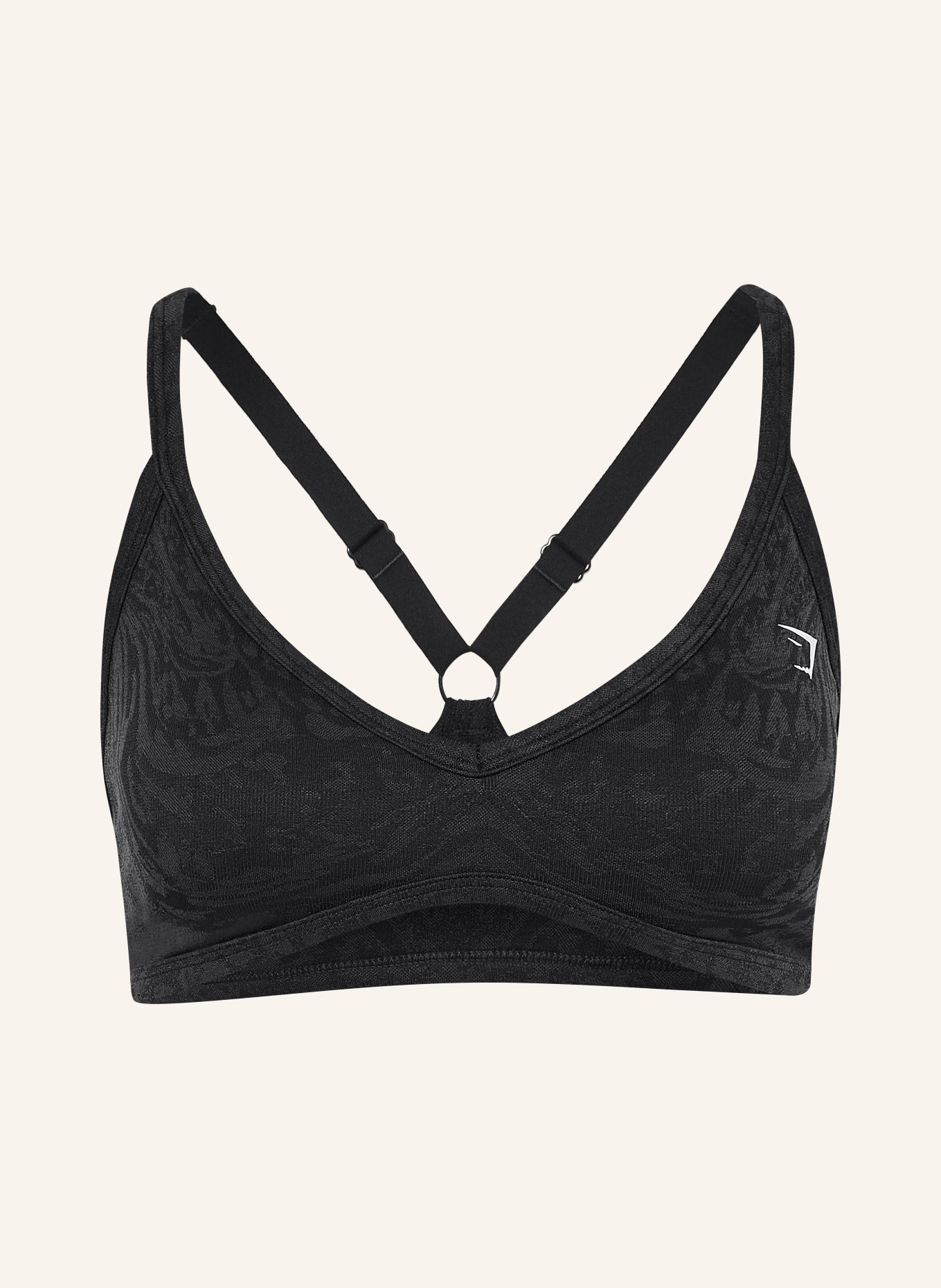 GYMSHARK Sport-BH ADAPT ANIMAL: SCHWARZ / DUNKELGRAU