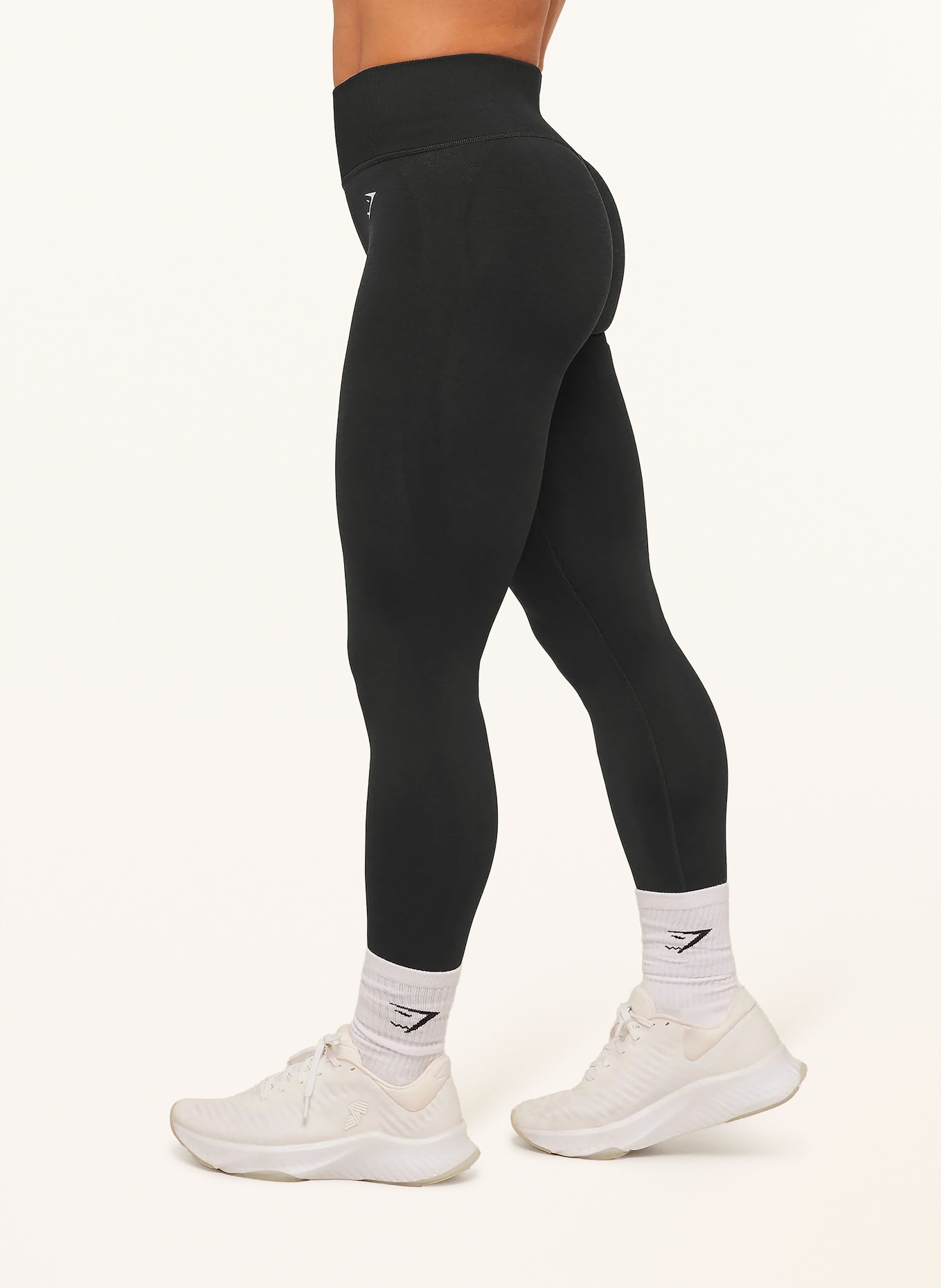 GYMSHARK Tights INTERVAL SEAMLESS: SCHWARZ