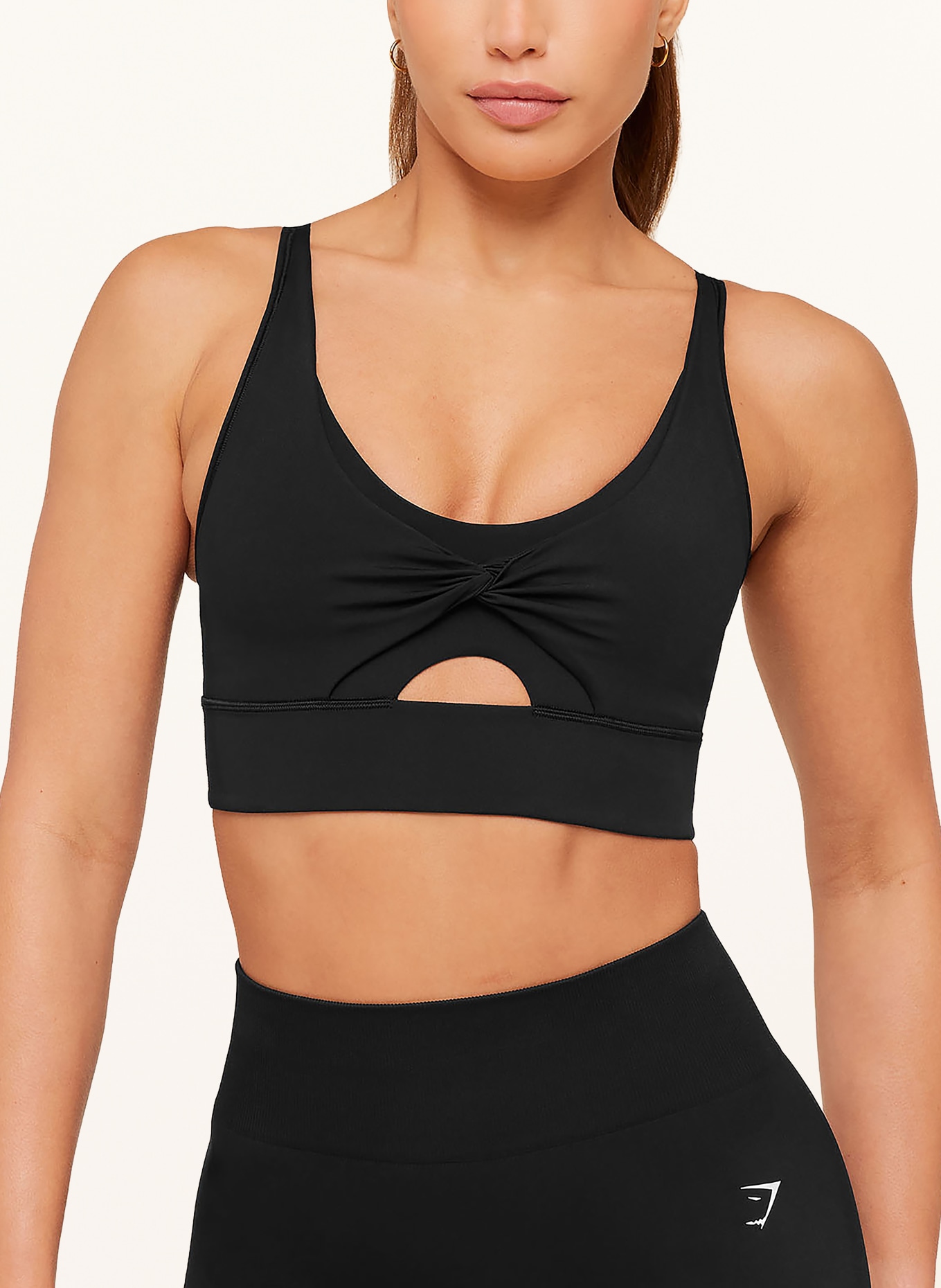 GYMSHARK Sport-BH TWIST FRONT: SCHWARZ