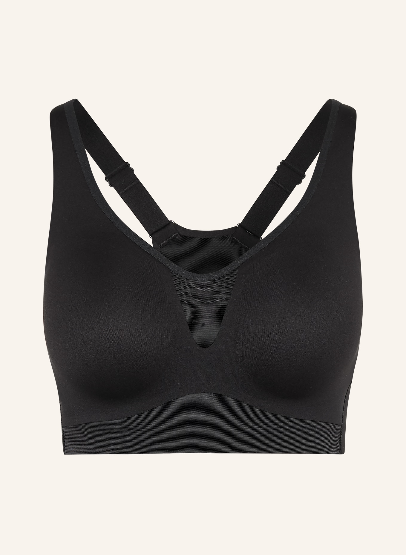 GYMSHARK Sport-BH mit Mesh: SCHWARZ