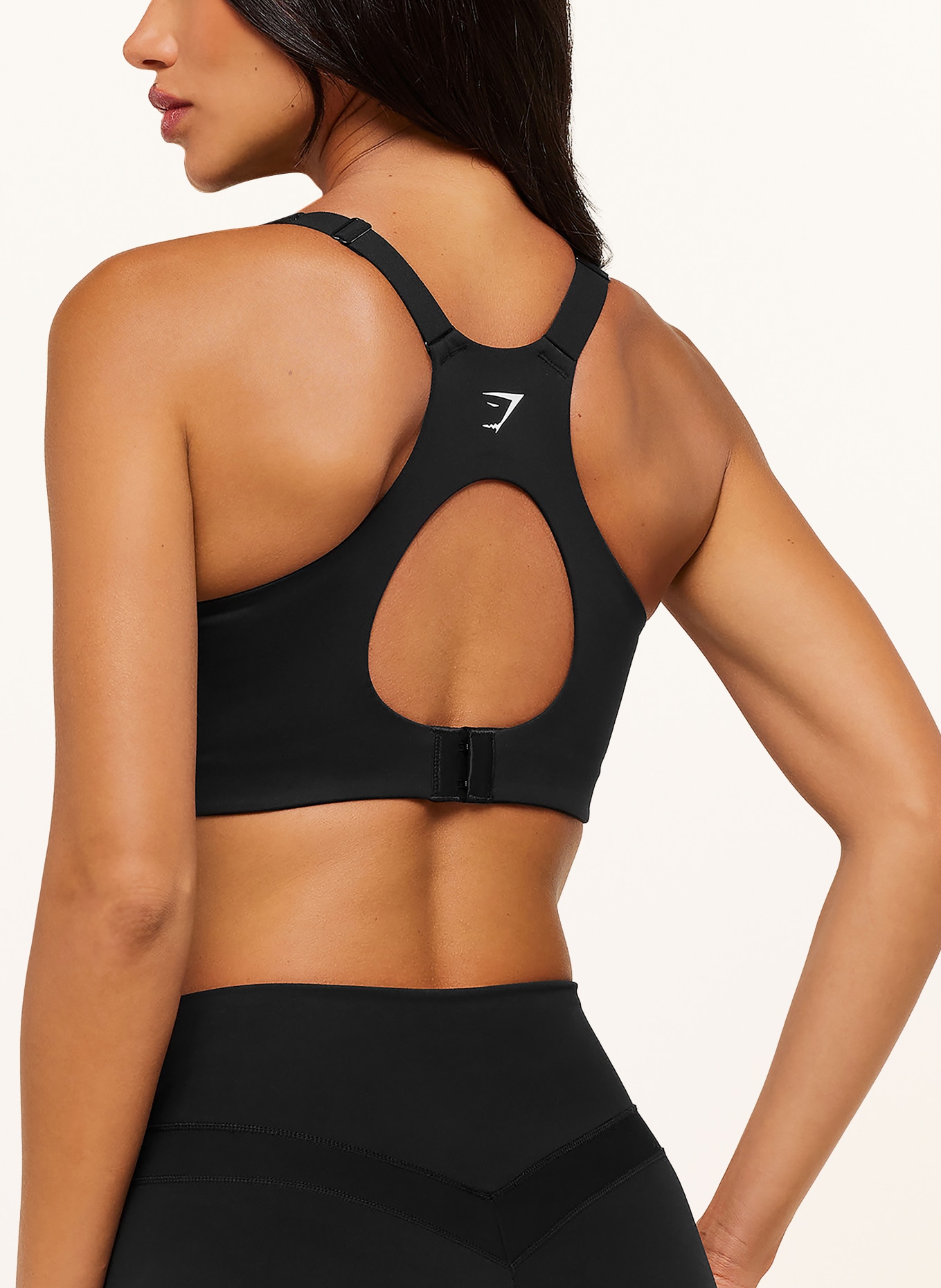 GYMSHARK Sport-BH mit Mesh: SCHWARZ