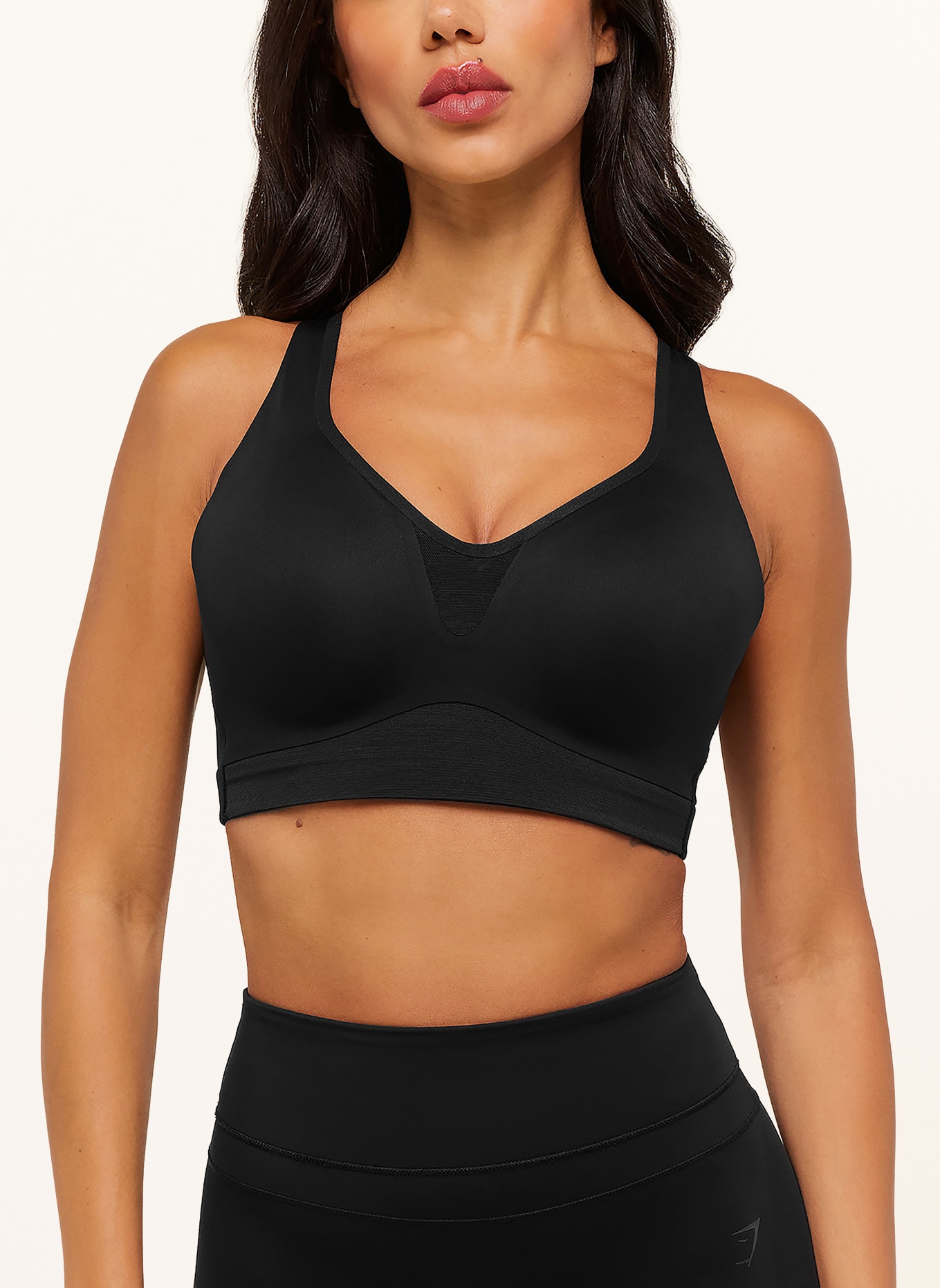 GYMSHARK Sport-BH mit Mesh: SCHWARZ