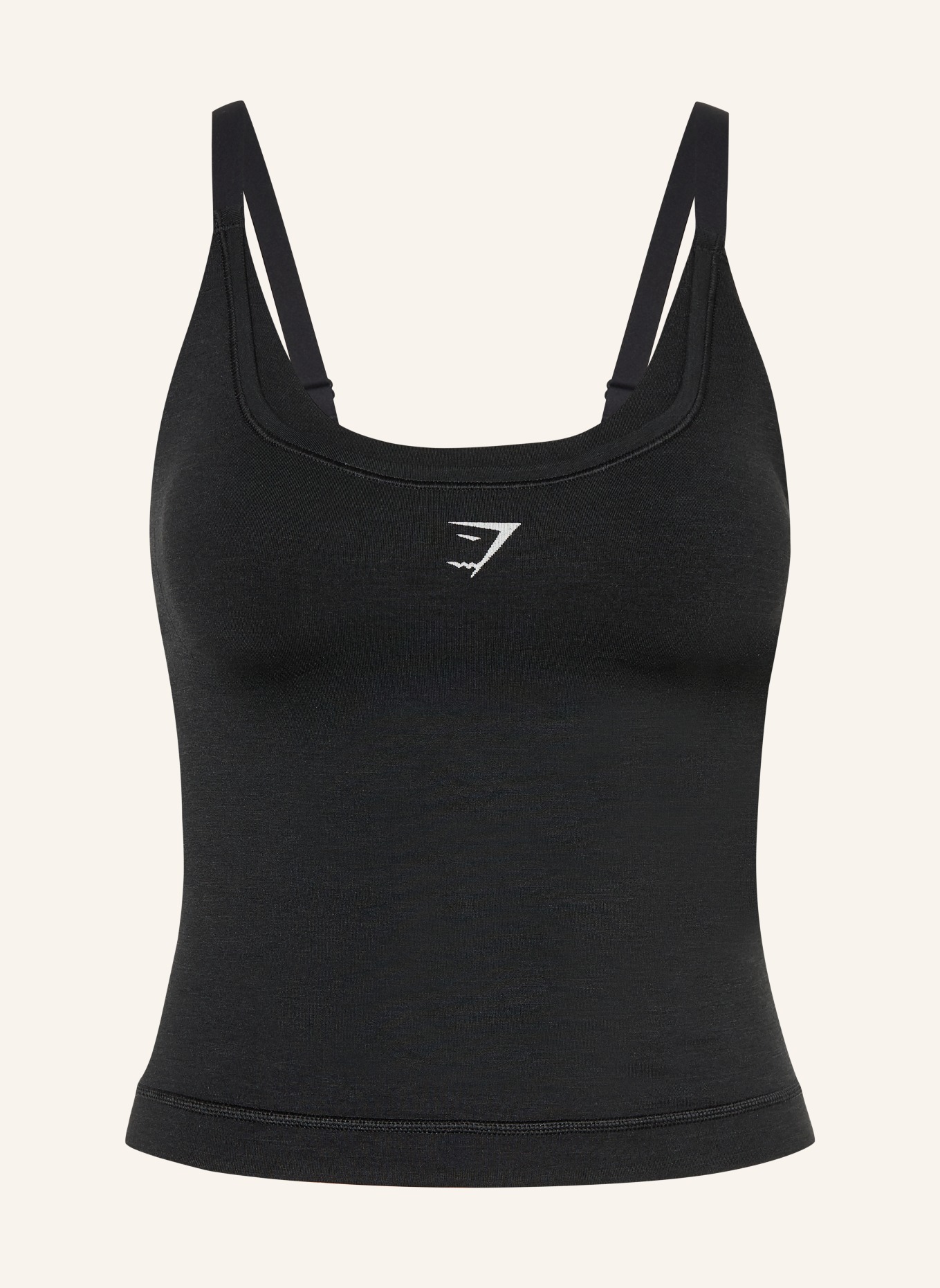GYMSHARK Tanktop INTERVAL SEAMLESS MIDI: SCHWARZ