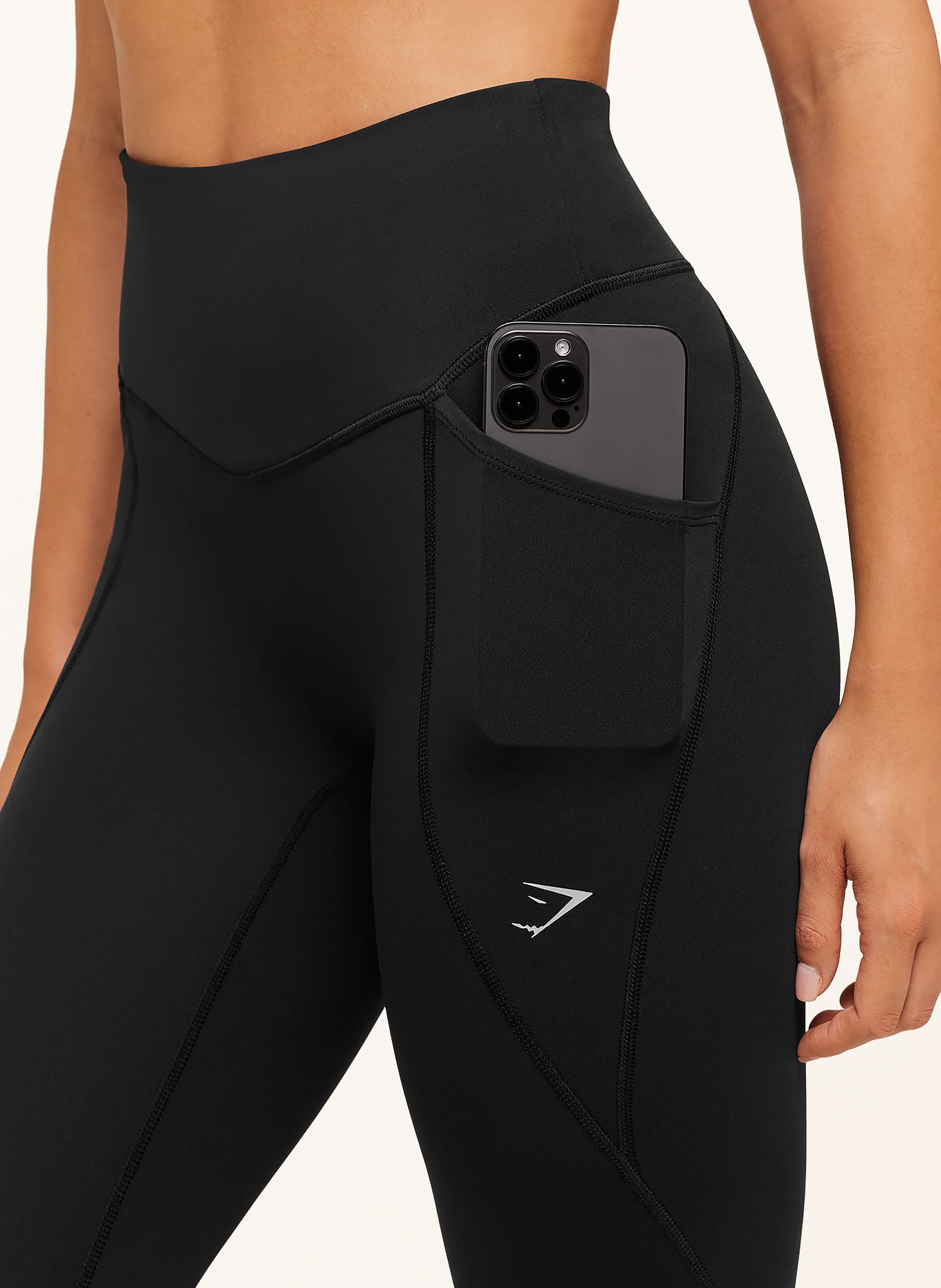 GYMSHARK Lauf-Tights RUNNING BETTER: SCHWARZ / WEISS