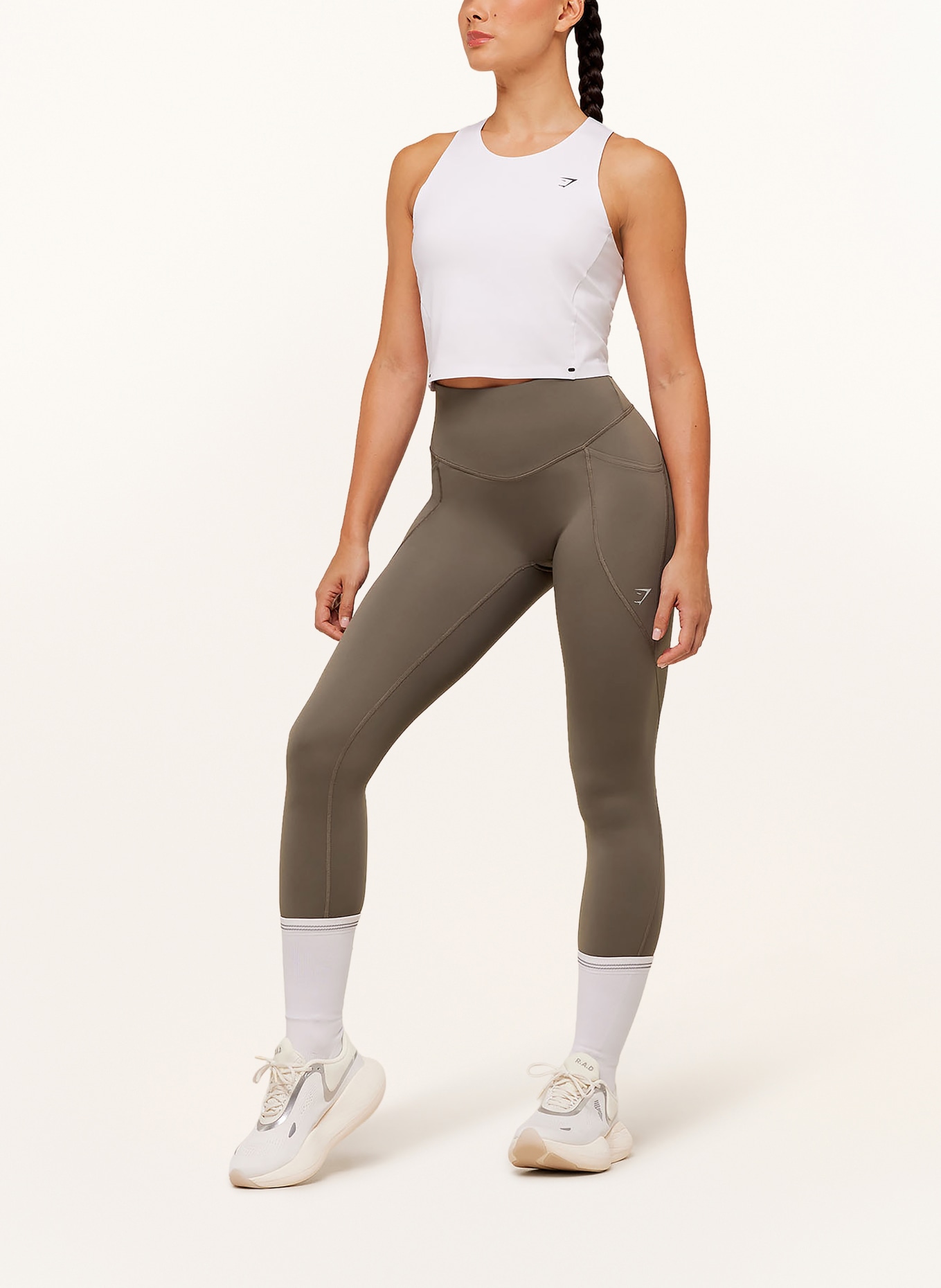 GYMSHARK Lauf-Tights RUNNING BETTER: BRAUN