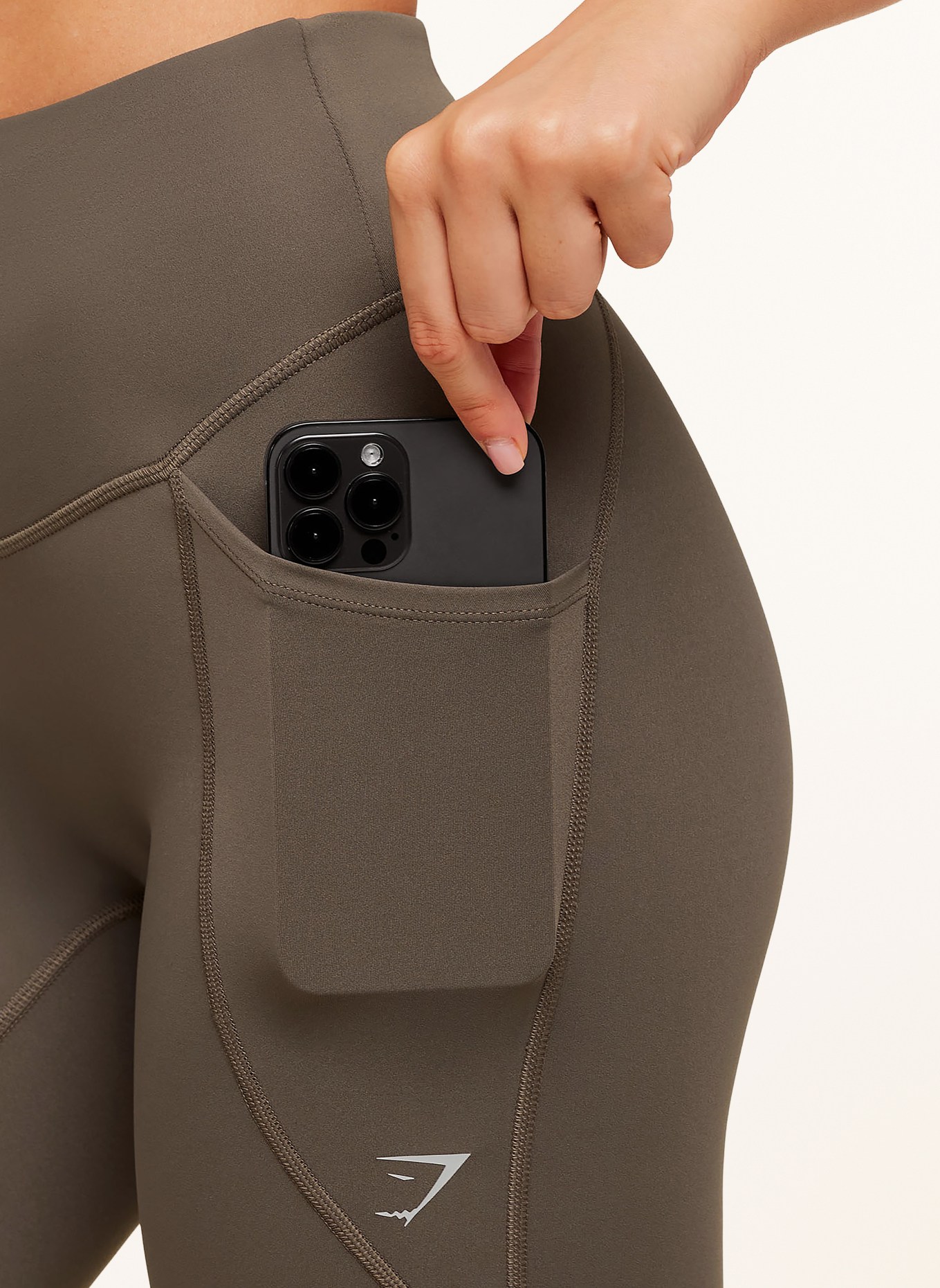 GYMSHARK Lauf-Tights RUNNING BETTER: BRAUN