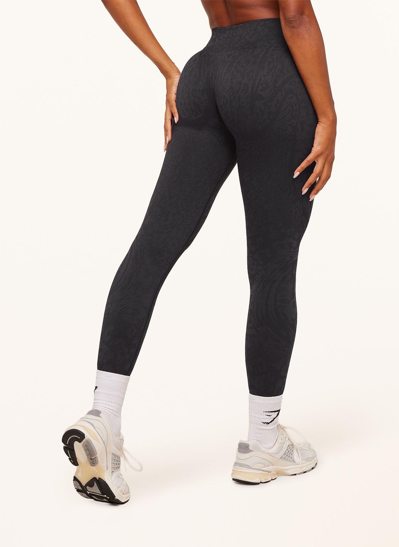 GYMSHARK Tights ADAPT ANIMAL: SCHWARZ / DUNKELGRAU / WEISS