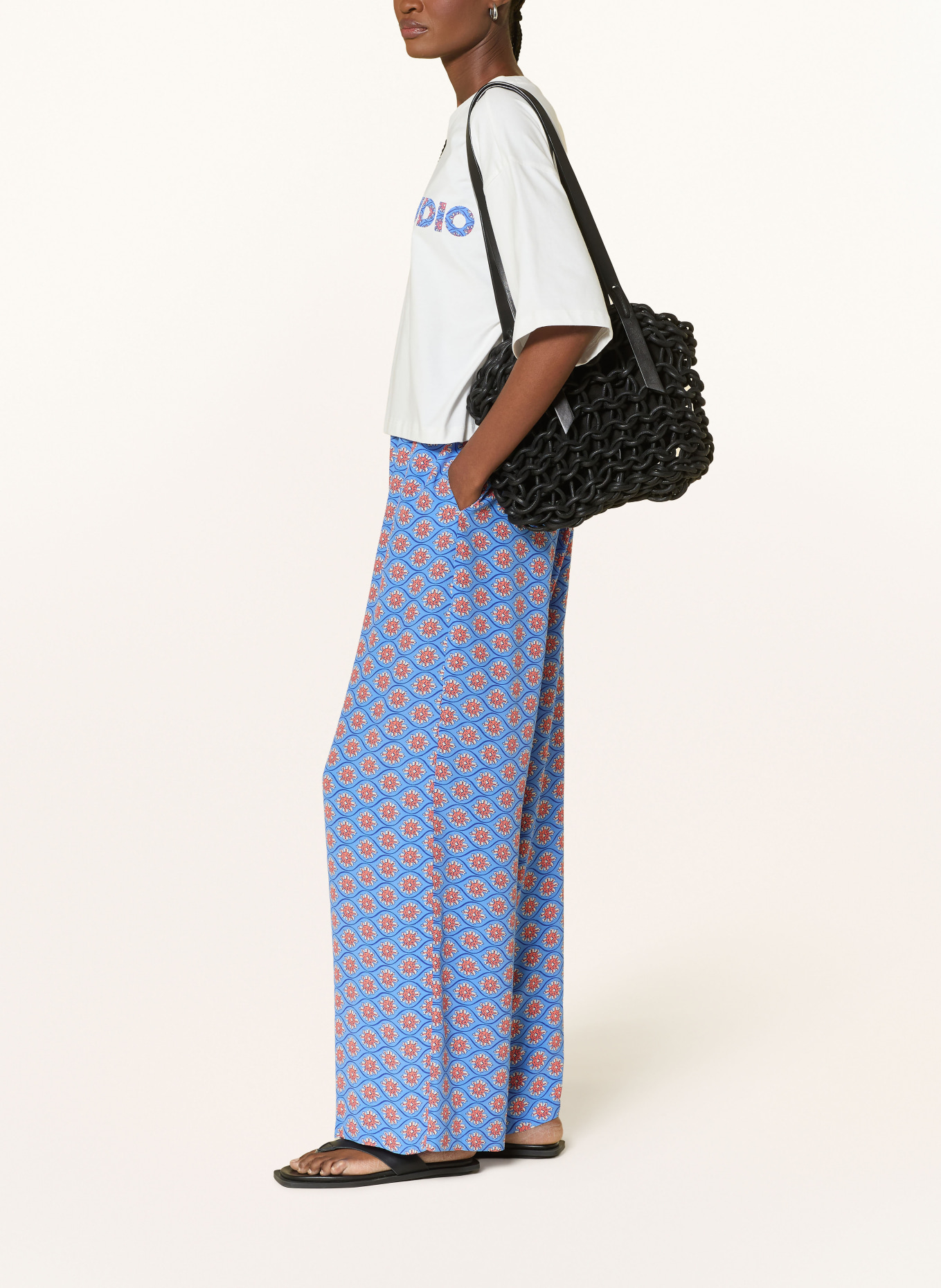 Smith & Soul Marlenehose: BLAU / DUNKELORANGE